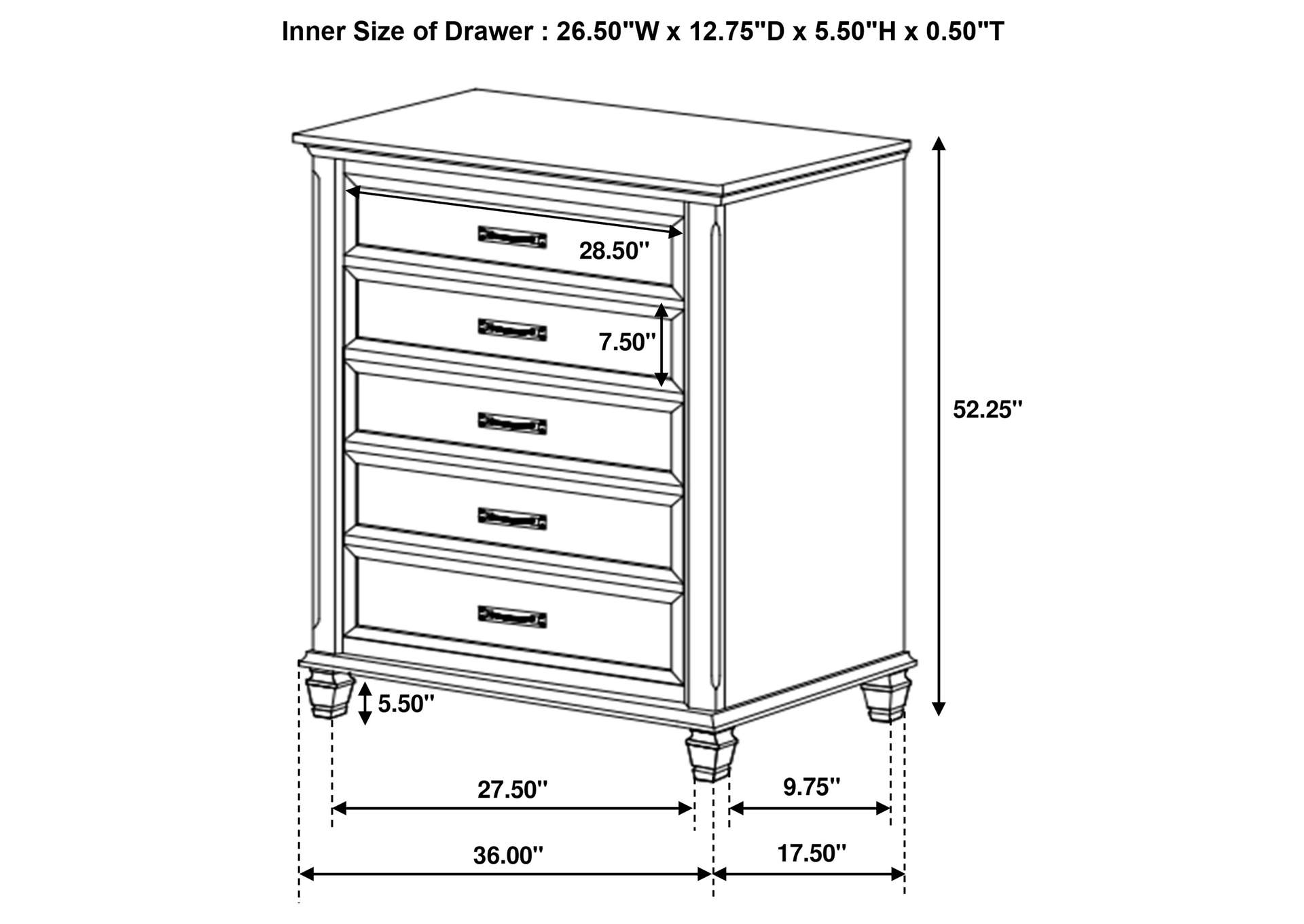 Franco Storage Platform Bedroom Set,Coaster Furniture