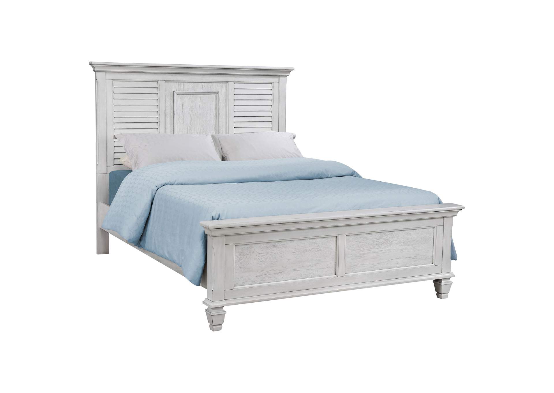 Franco California King Panel Bed Antique White,Coaster Furniture