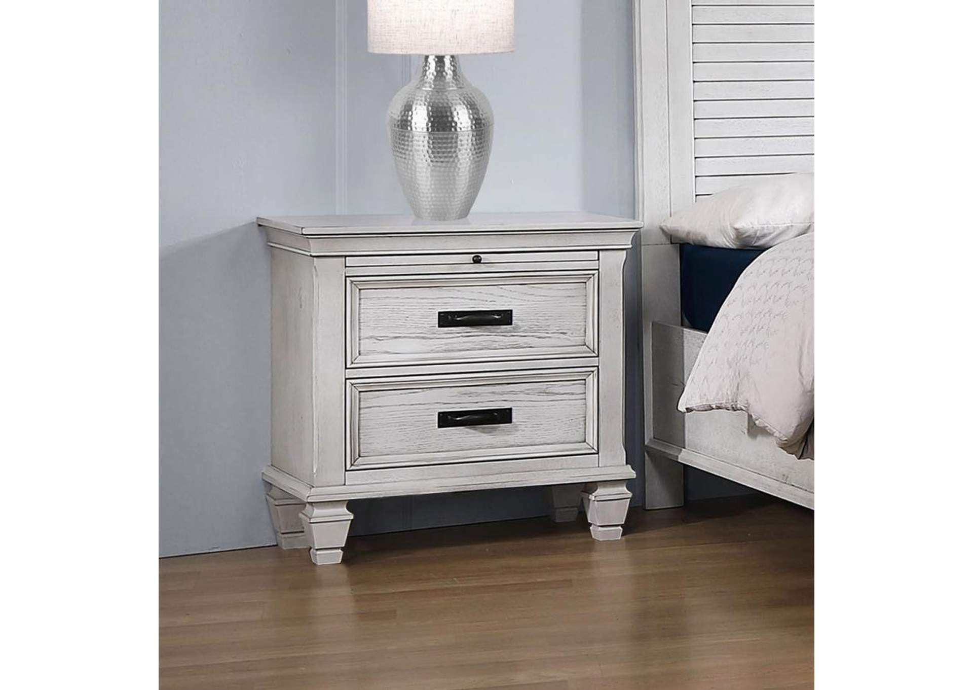 Franco 2Drawer Nightstand Antique White American Furniture