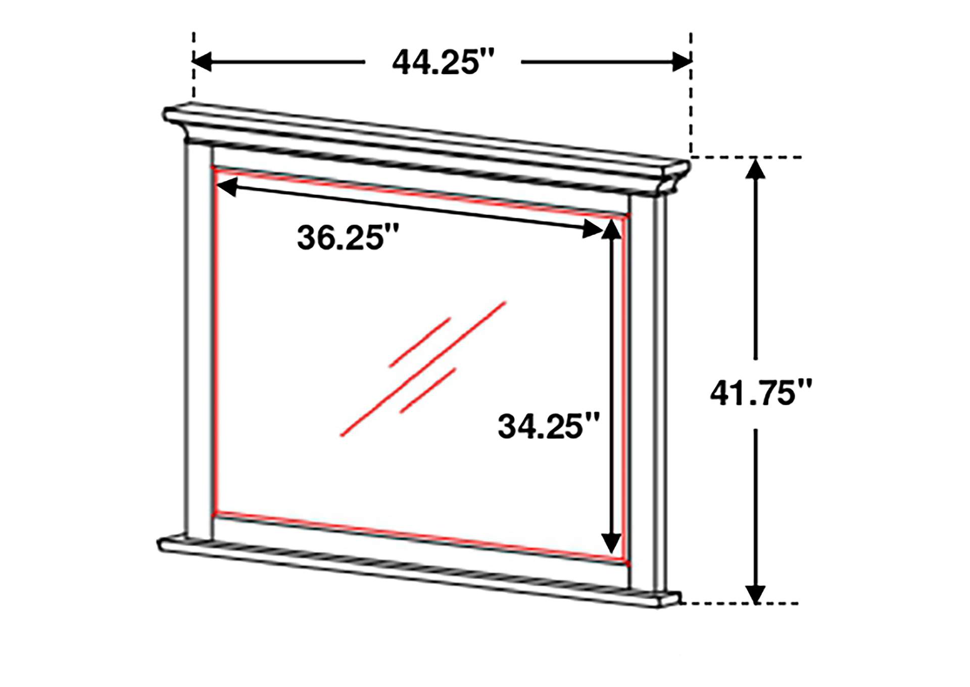 Franco Rectangular Mirror Antique White,Coaster Furniture