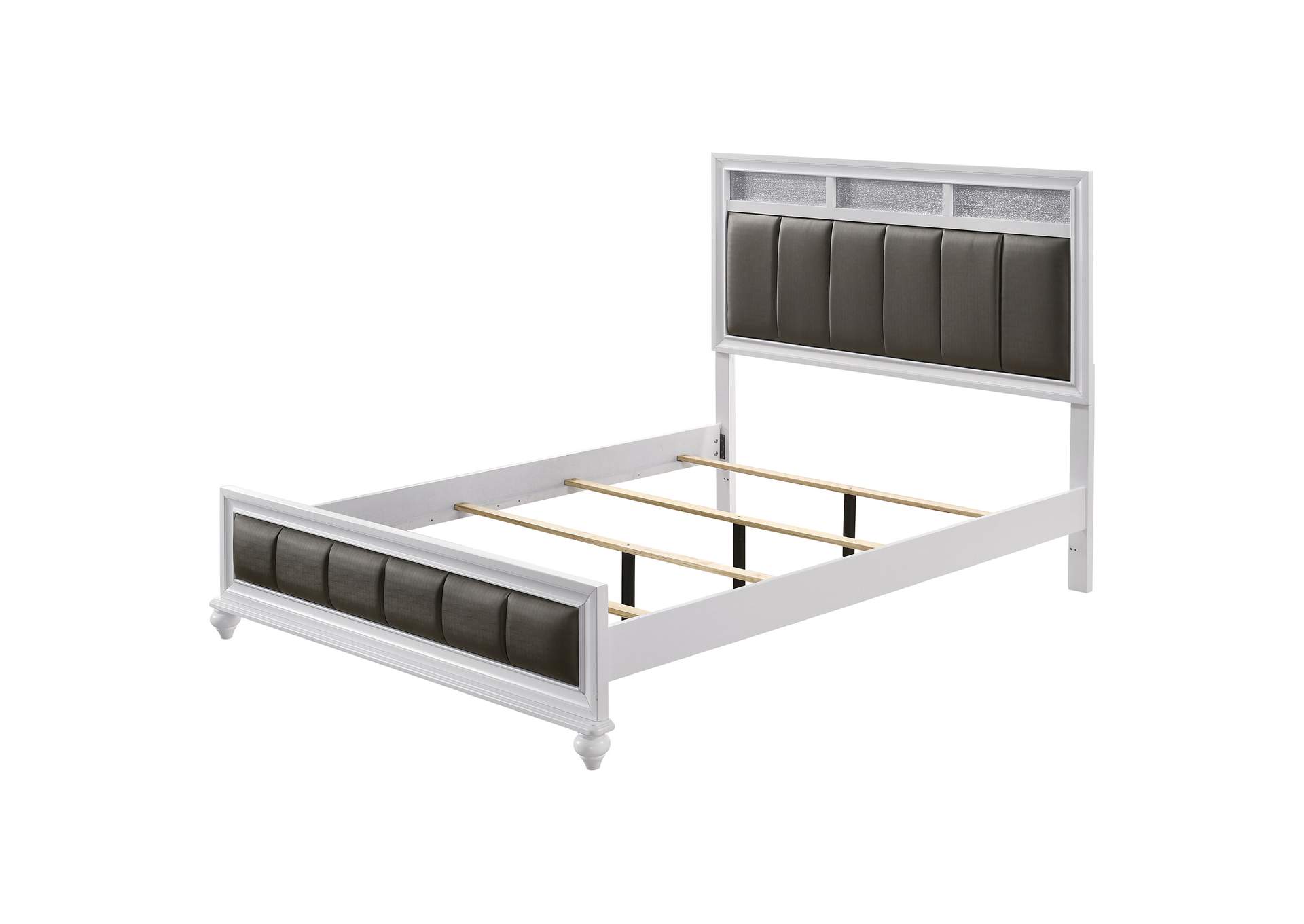 Barzini Queen Upholstered Panel Bed White,Coaster Furniture