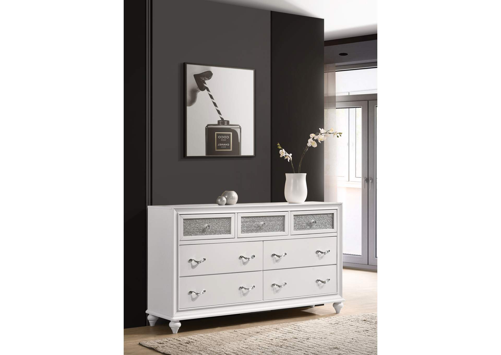 Barzini 7-drawer Dresser White,Coaster Furniture