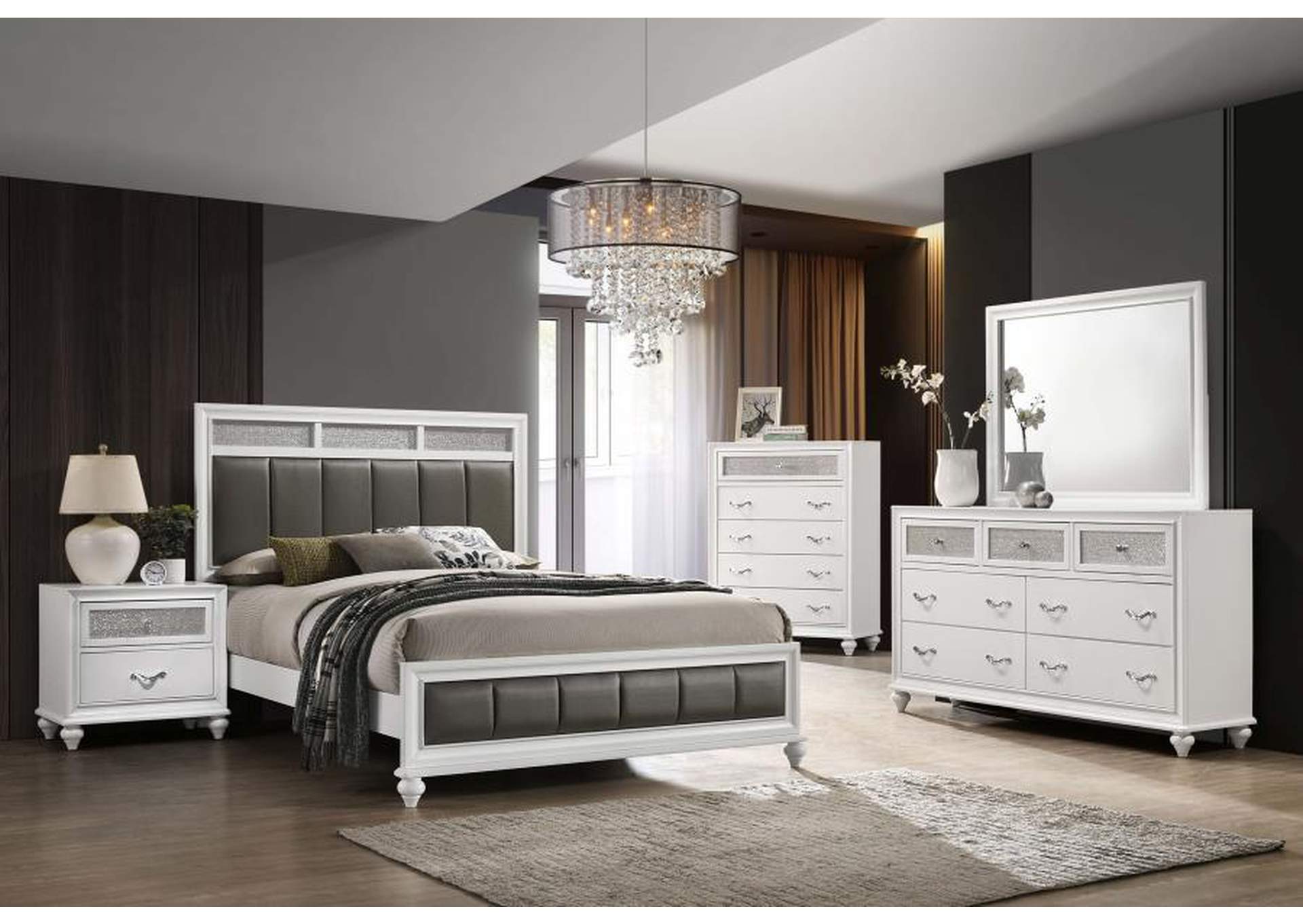 Barzini Rectangle Dresser Mirror White,Coaster Furniture