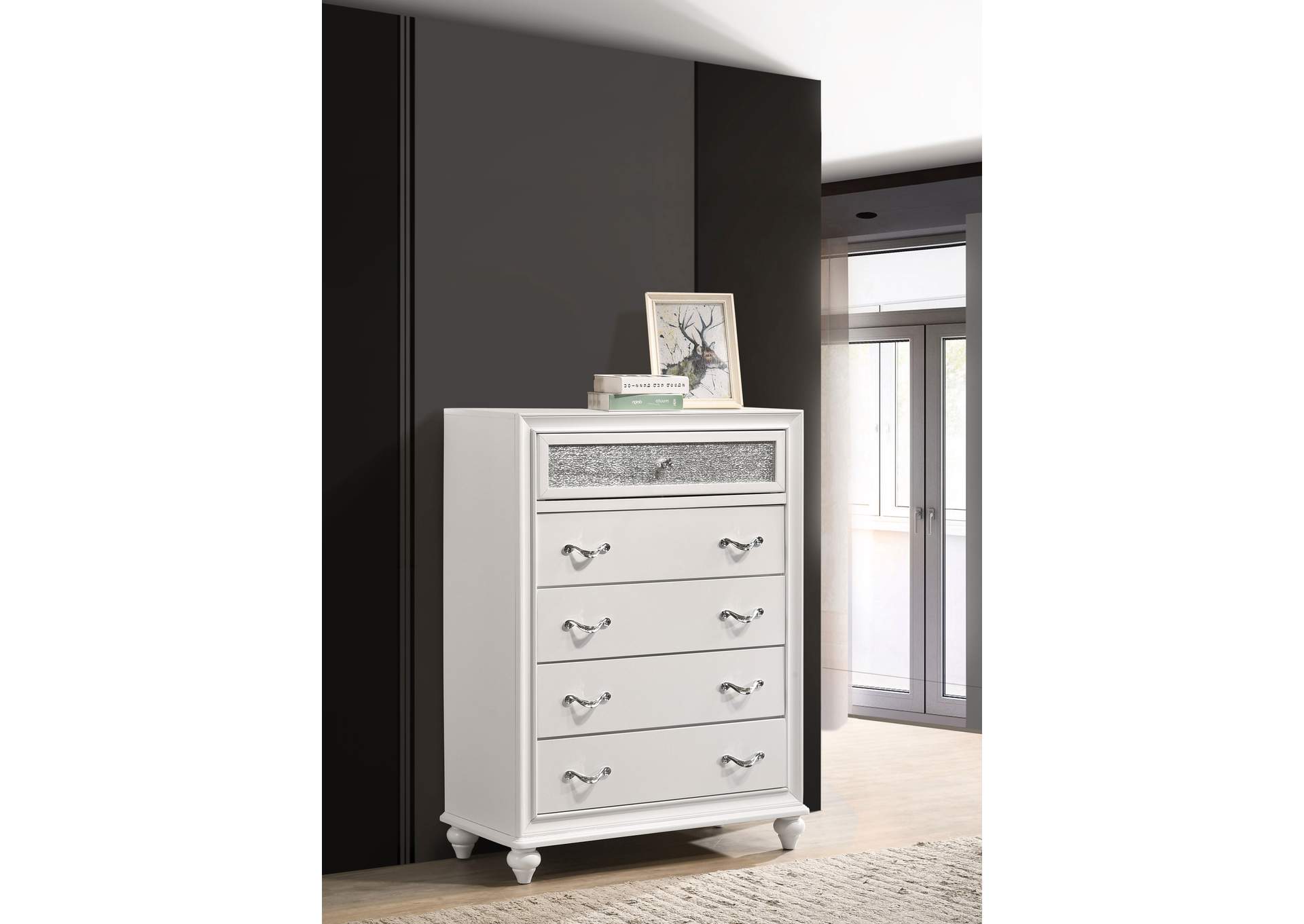 Barzini 5-drawer Chest White,Coaster Furniture