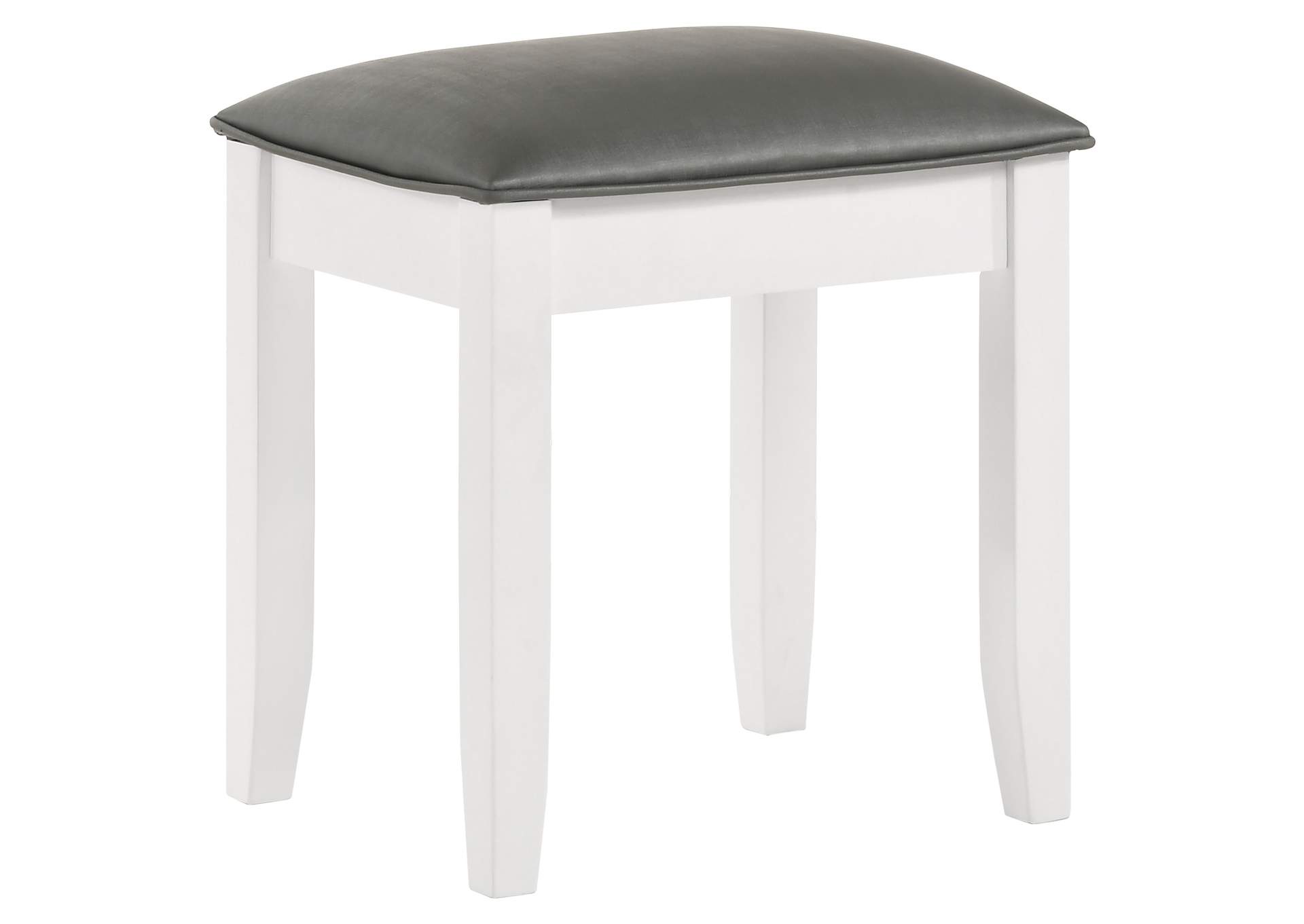 Barzini Upholstered Vanity Stool Metallic and White,Coaster Furniture
