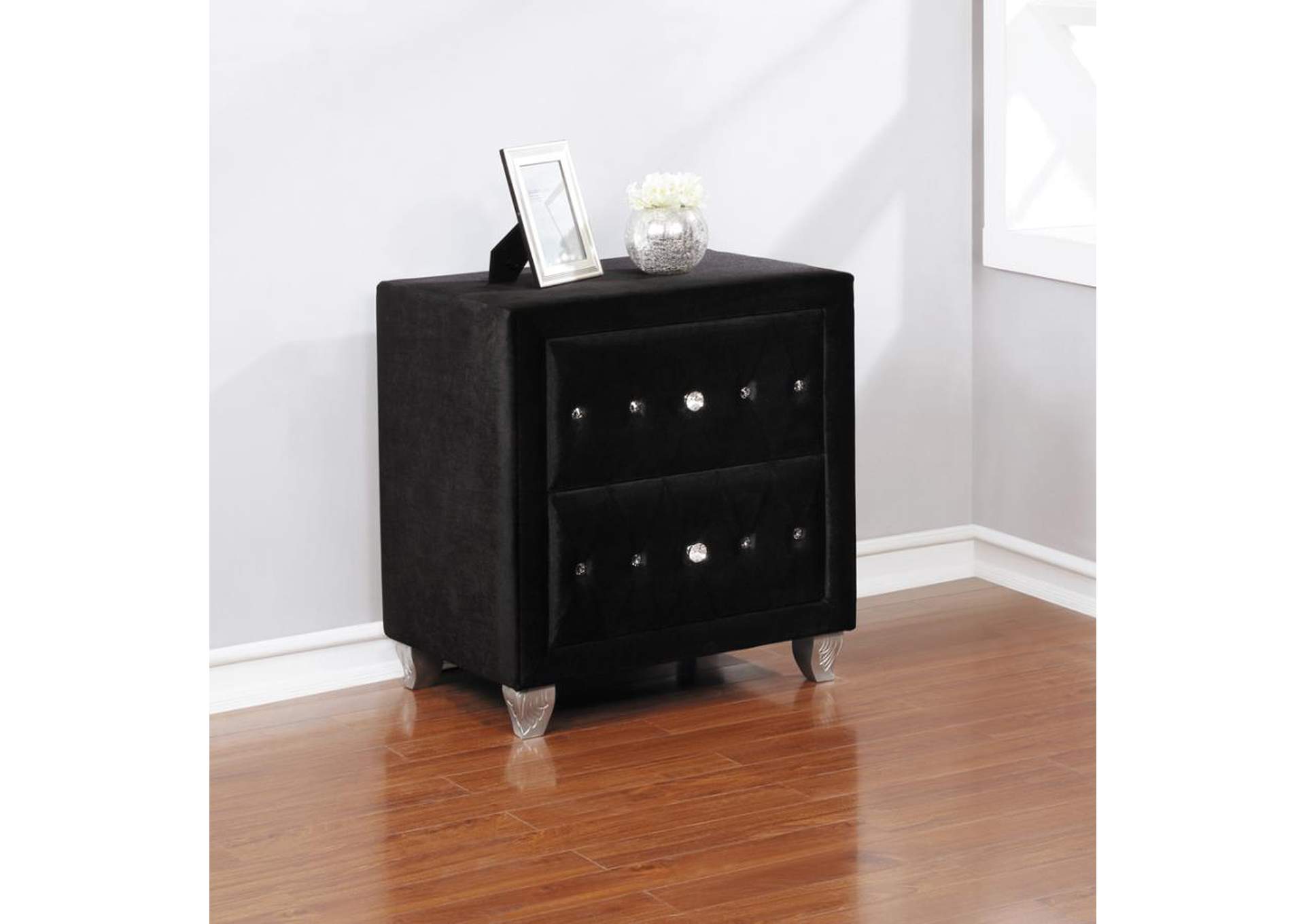Deanna 2-Drawer Rectangular Nightstand Black,Coaster Furniture