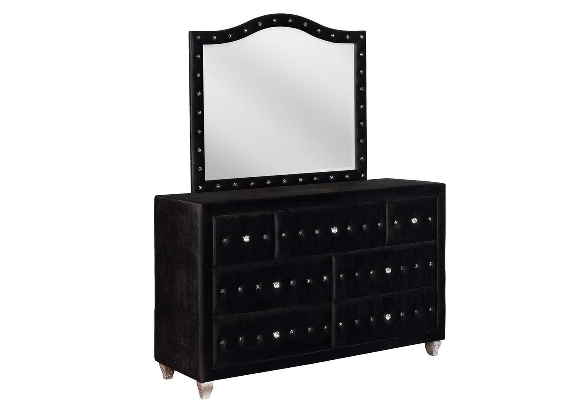 Deanna Metallic Black Dresser and Mirror,Coaster Furniture