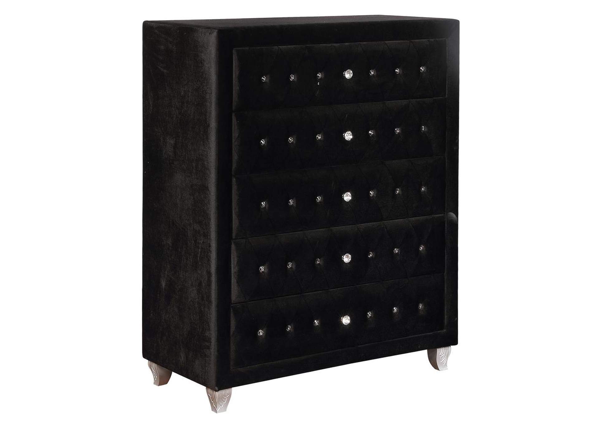 Metallic Deanna Contemporary Black And Metallic Chest,Coaster Furniture