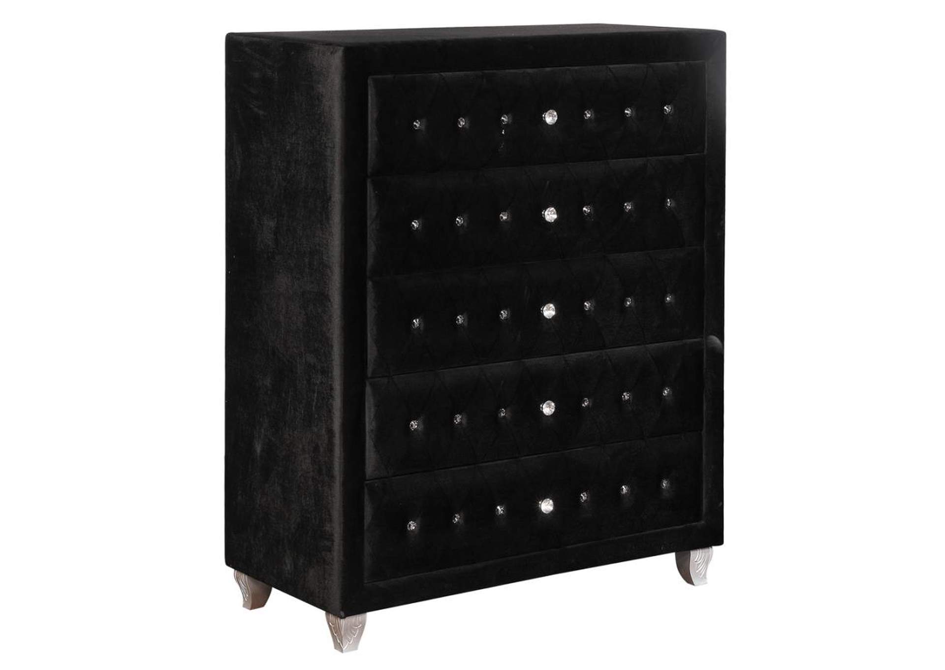 Deanna 5-Drawer Rectangular Chest Black,Coaster Furniture