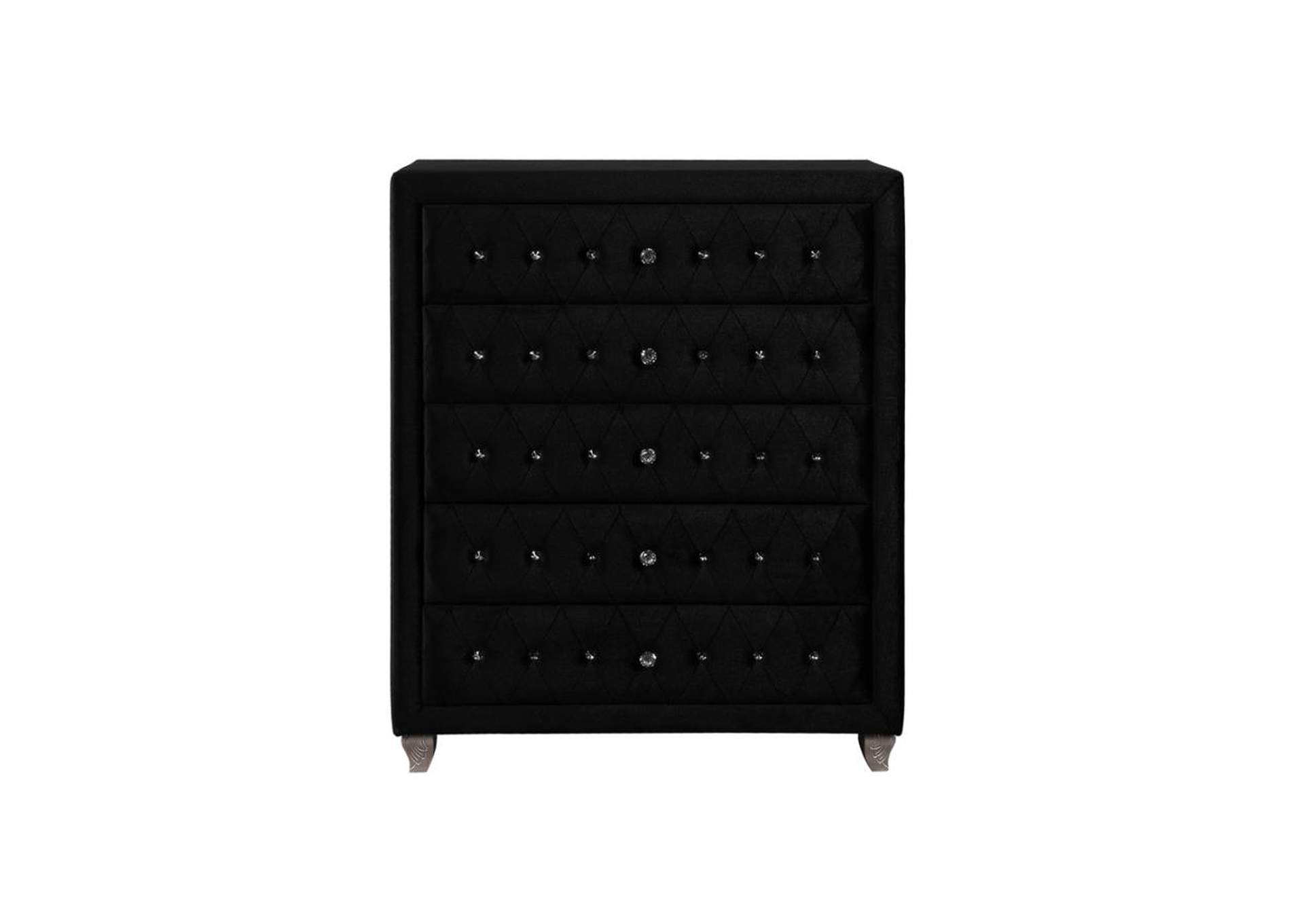 Deanna 5-Drawer Rectangular Chest Black,Coaster Furniture