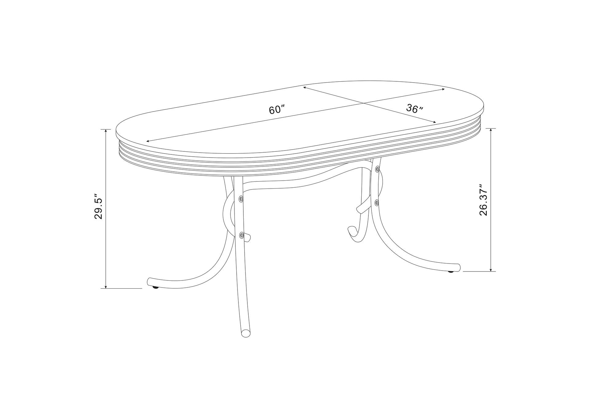 Retro Oval Dining Table Glossy White and Chrome,Coaster Furniture