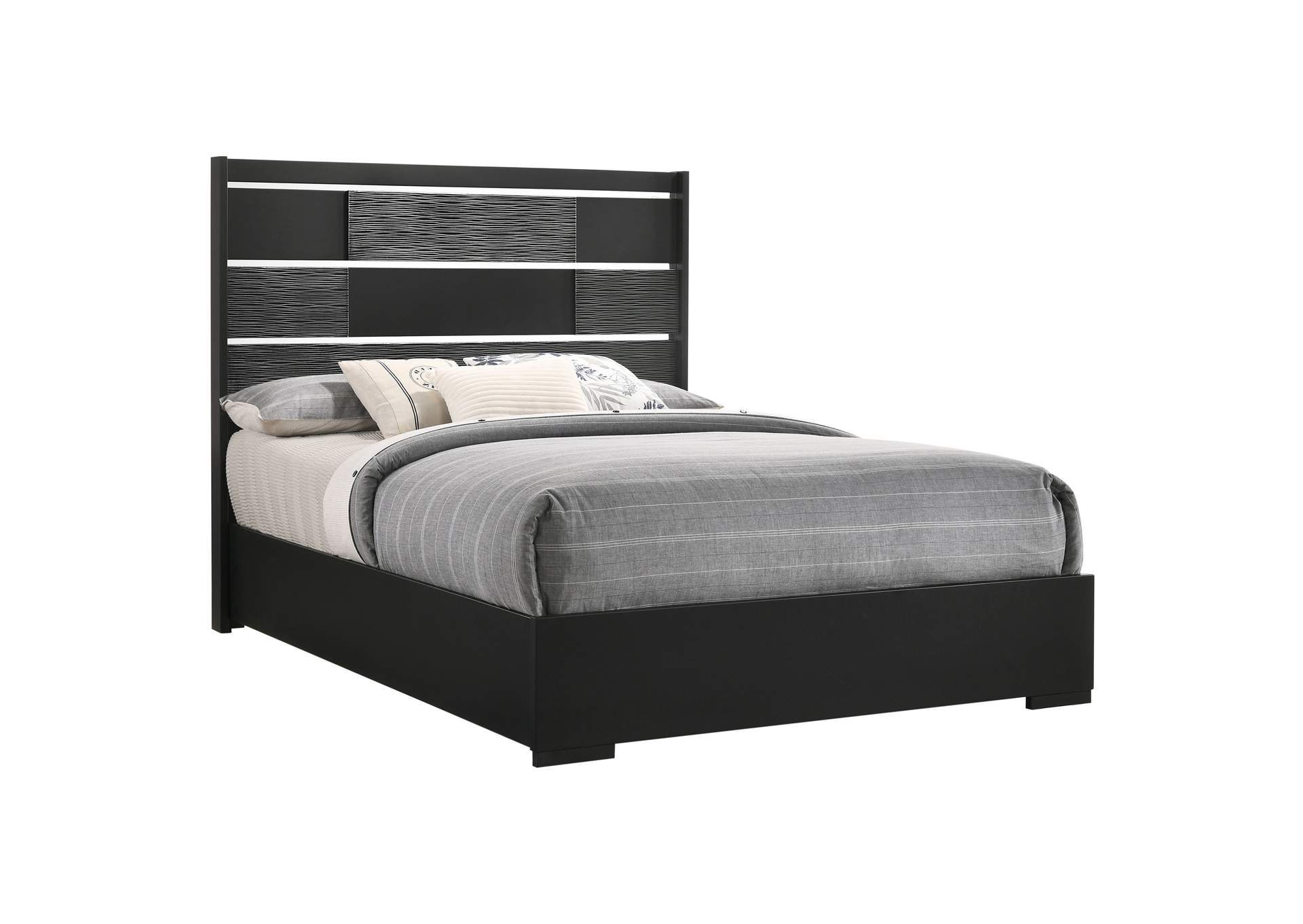 Blacktoft Eastern King Panel Bed Black,Coaster Furniture