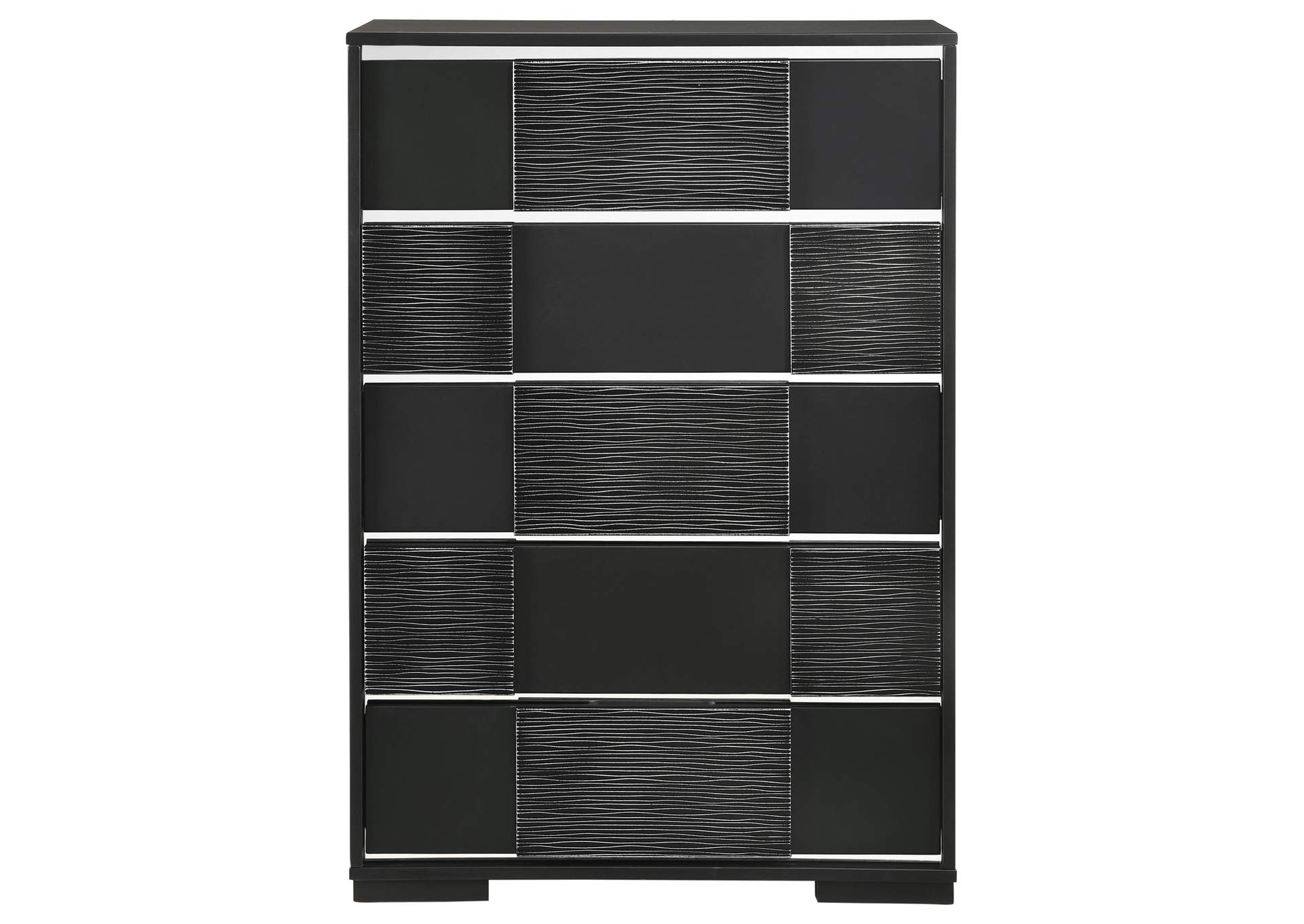 Blacktoft 5-drawer Chest Black,Coaster Furniture