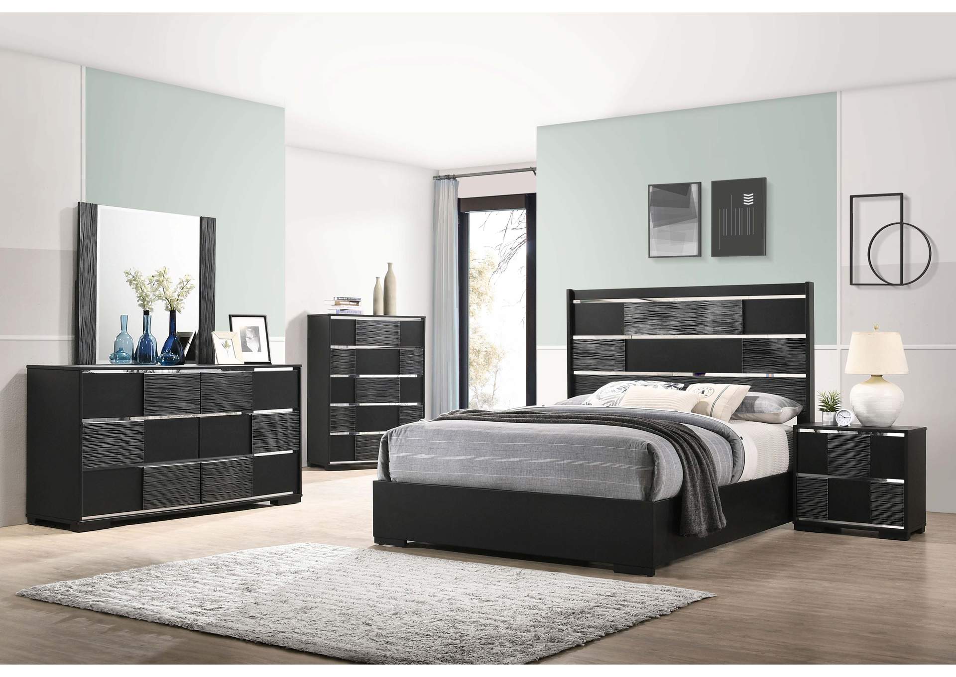 Blacktoft 5-drawer Chest Black,Coaster Furniture