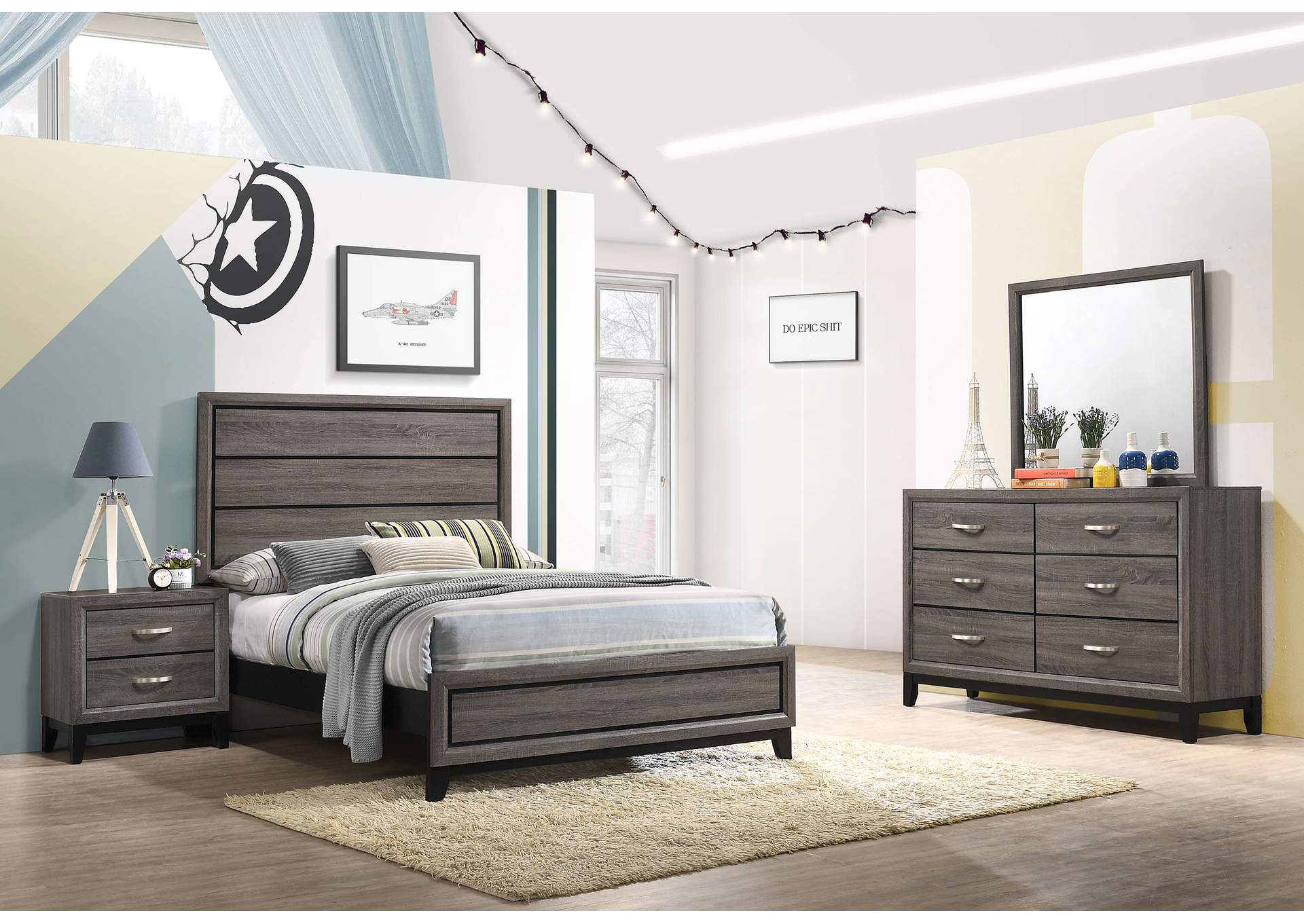 Watson 4-piece Full Panel Bedroom Set Grey Oak,Coaster Furniture