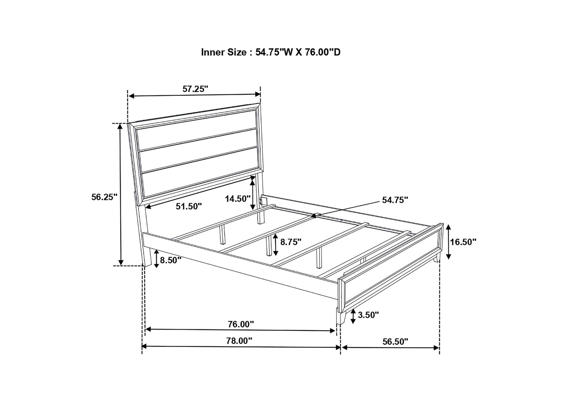Watson Full Panel Bed Grey Oak,Coaster Furniture