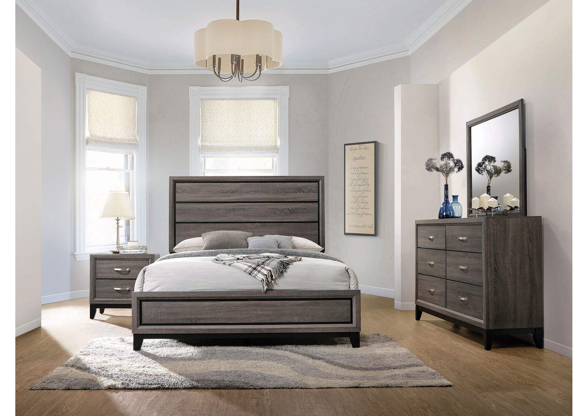 Watson Bedroom Set Grey Oak and Black,Coaster Furniture