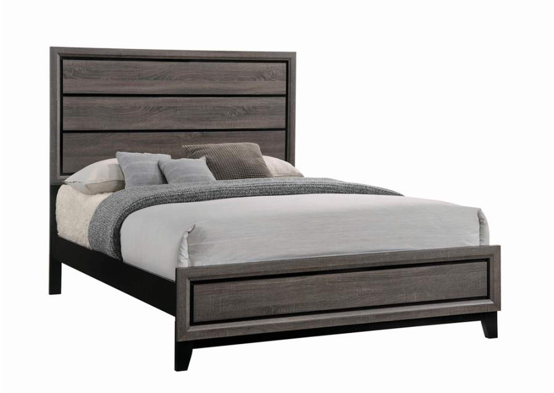 Watson Eastern King Bed Grey Oak And Black,Coaster Furniture