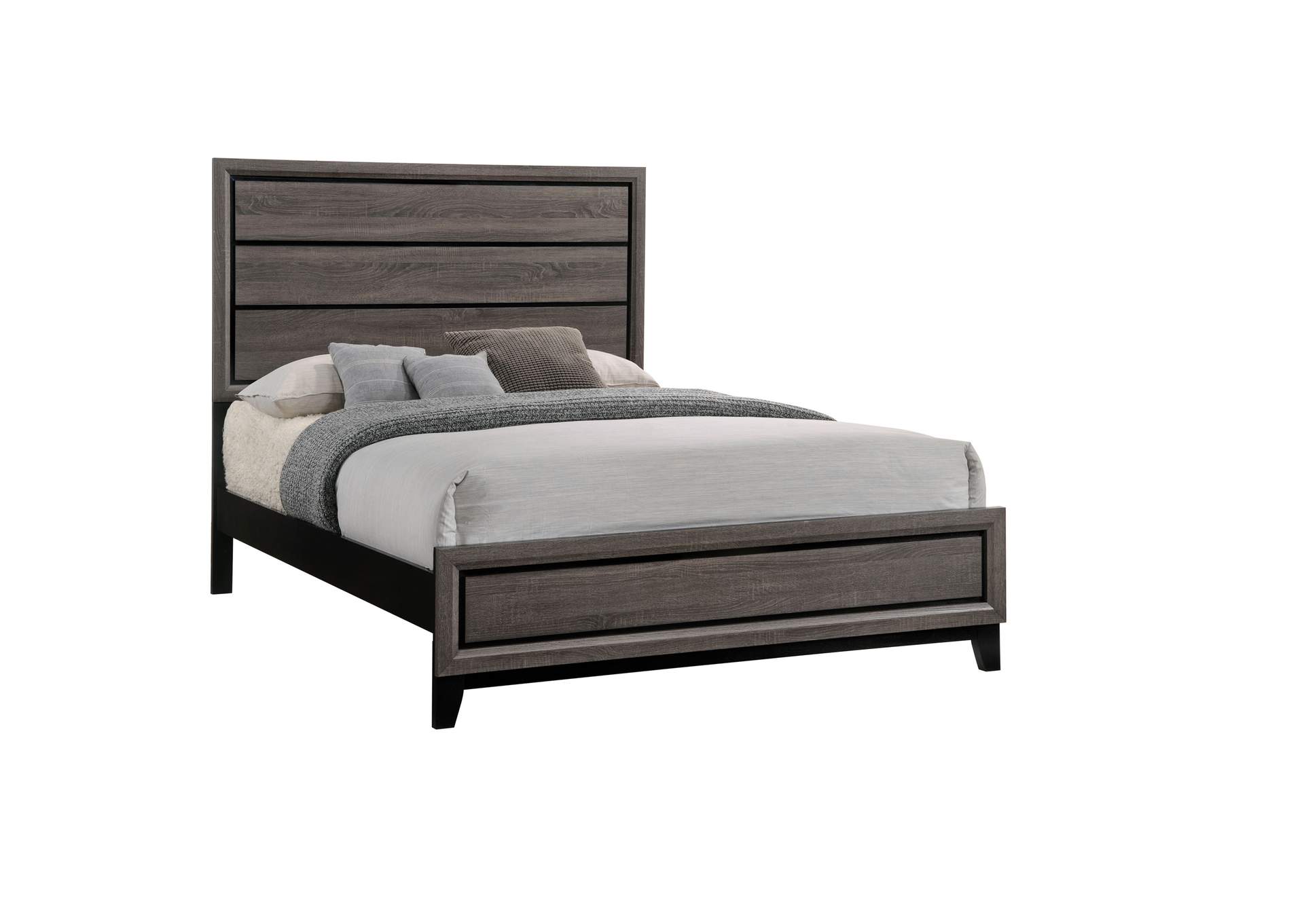 Watson Queen Bed Grey Oak and Black,Coaster Furniture