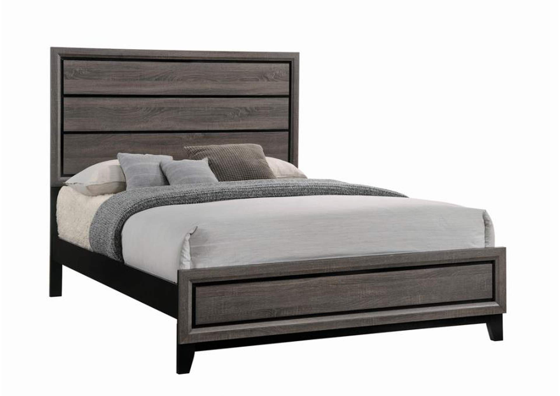 Watson Queen Bed Grey Oak And Black,Coaster Furniture