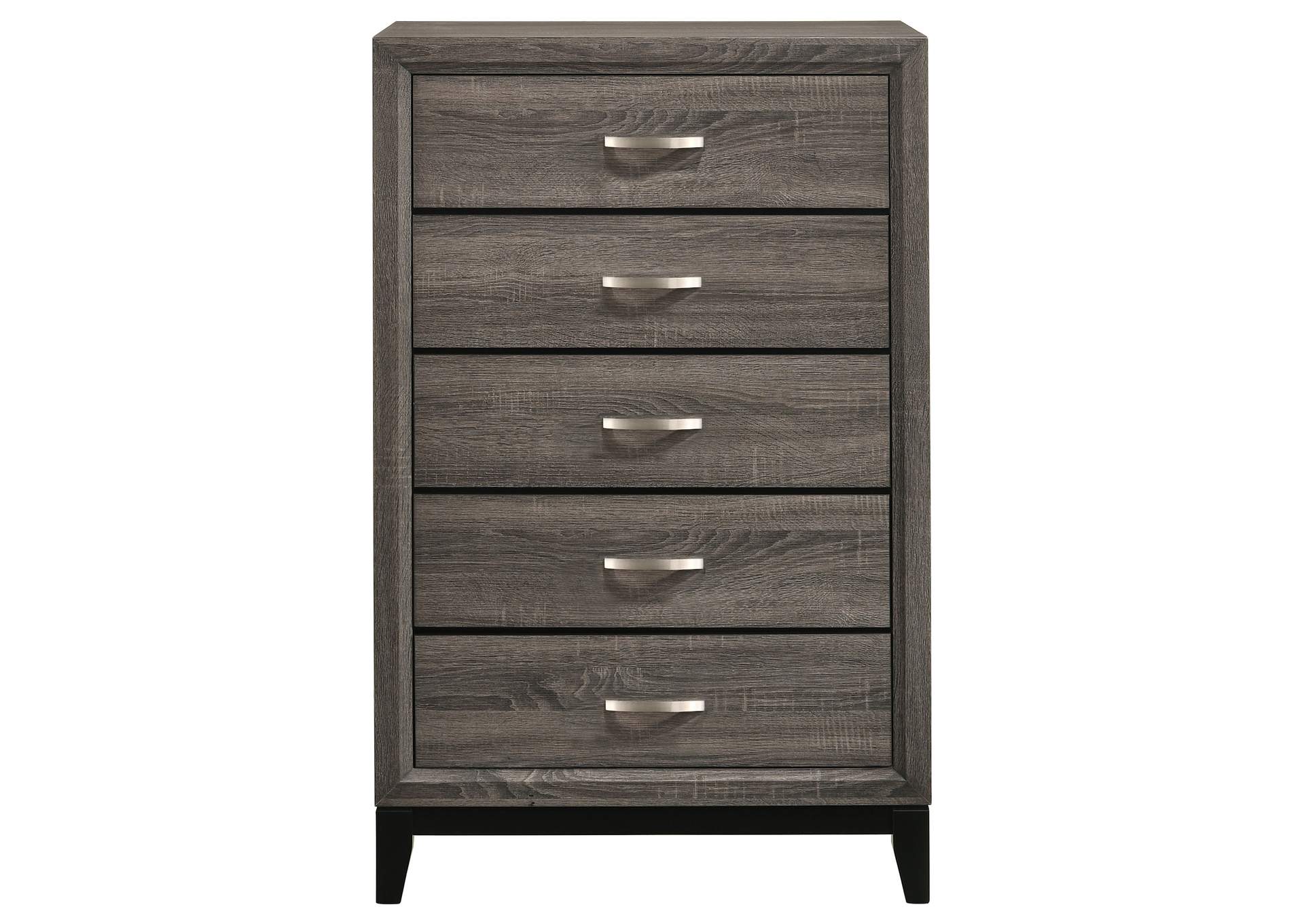 Watson 5-drawer Chest Grey Oak and Black,Coaster Furniture