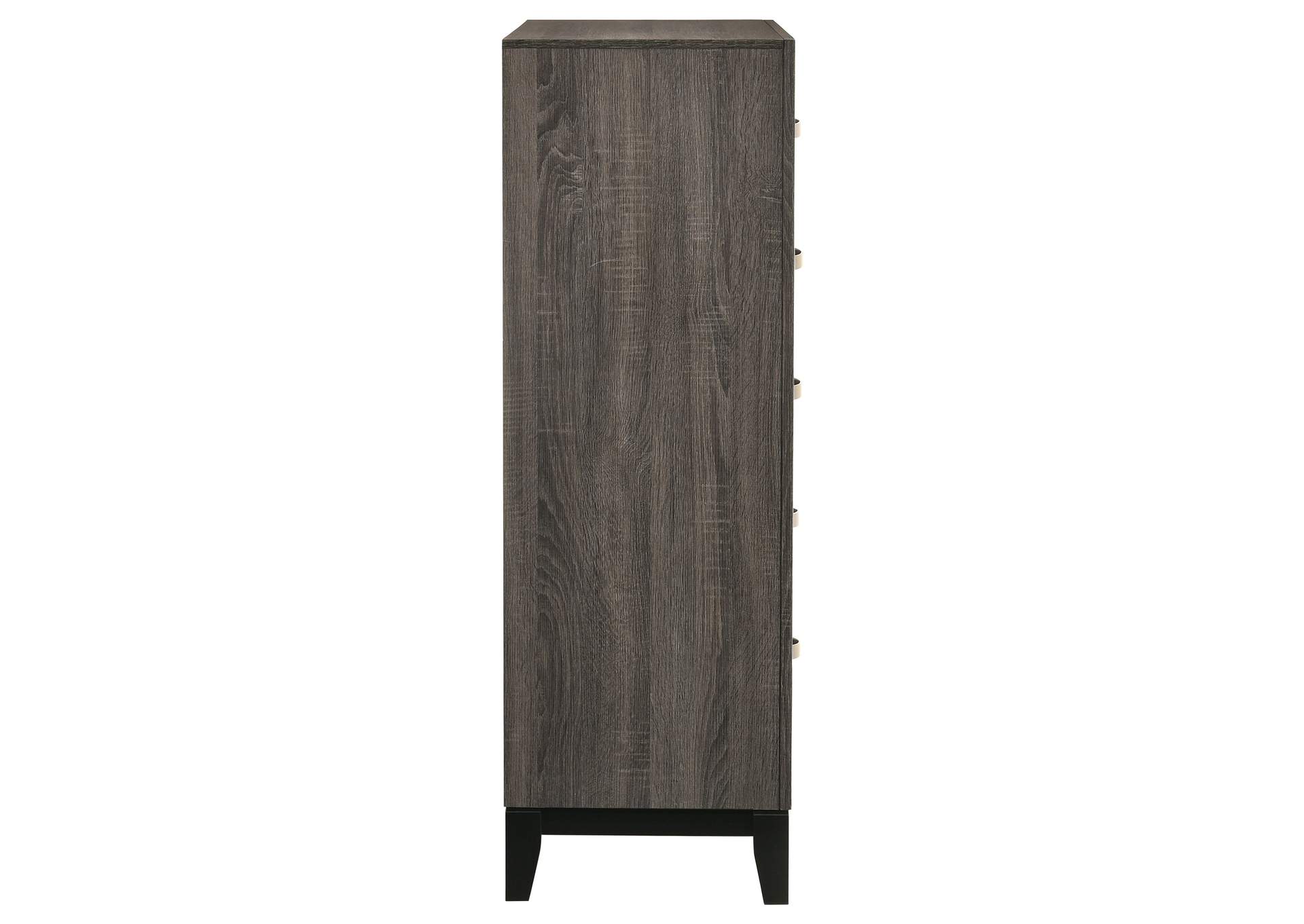 Watson 5-drawer Chest Grey Oak and Black,Coaster Furniture