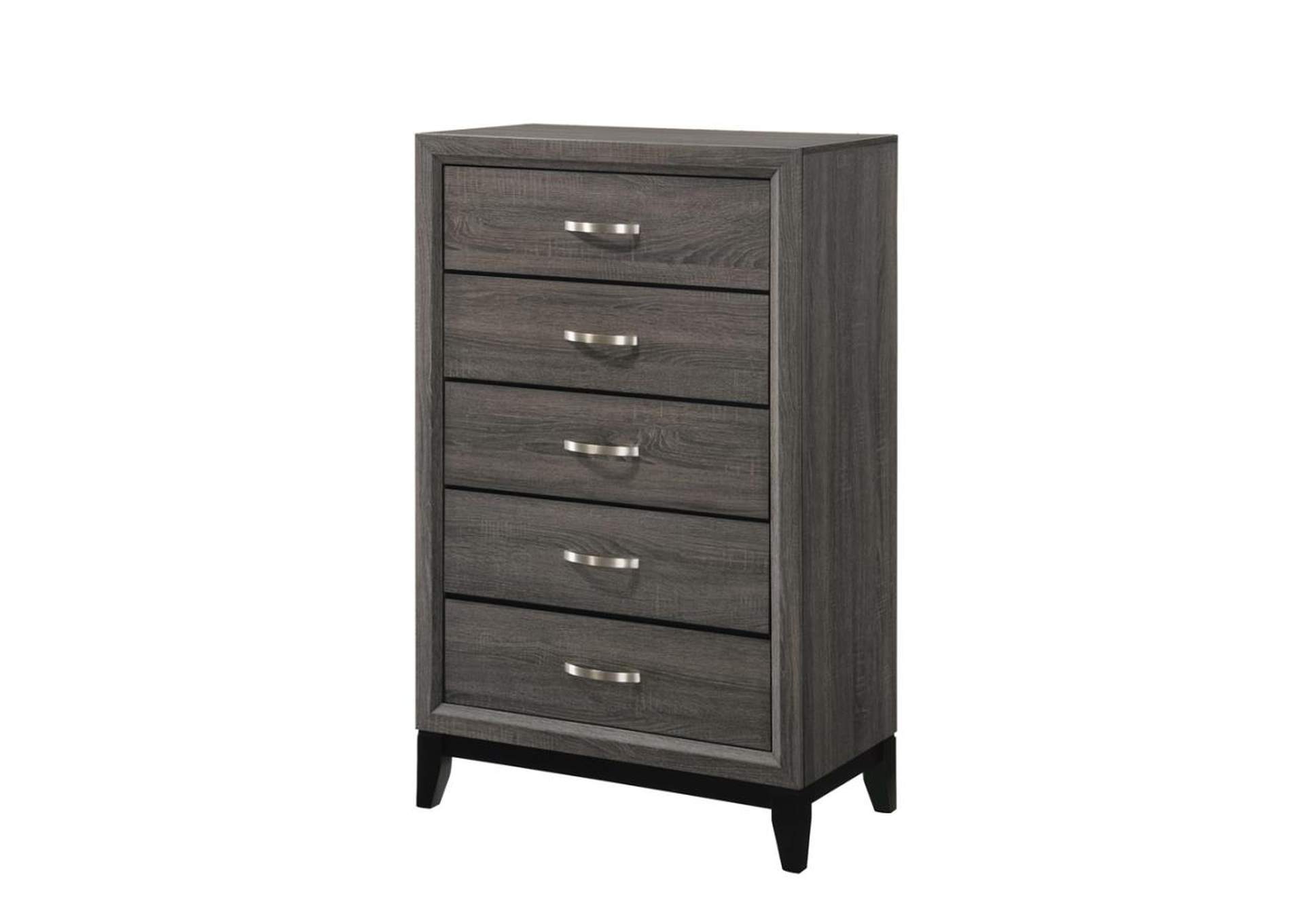 Watson 5 - drawer Chest Grey Oak and Black,Coaster Furniture