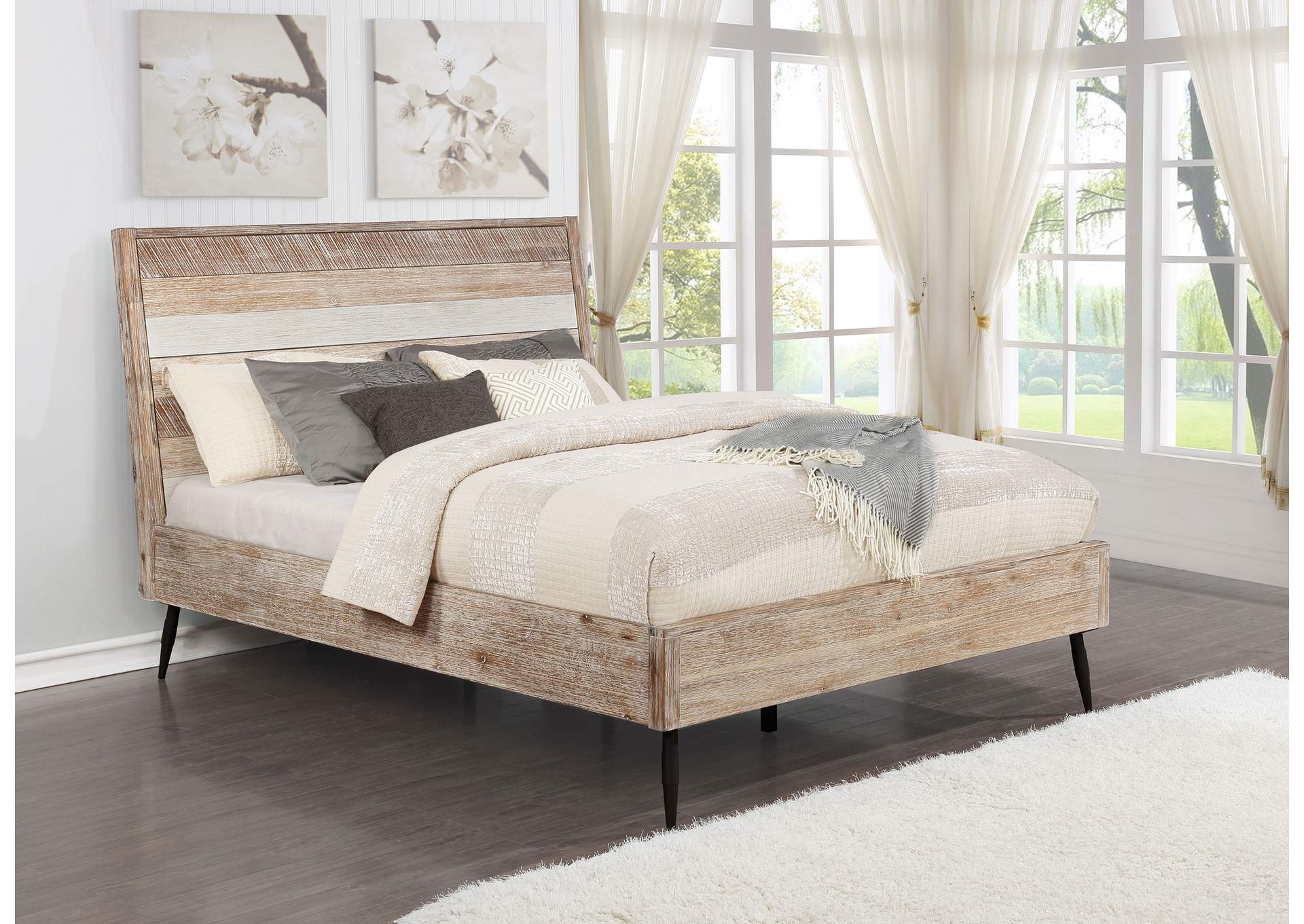 Marlow Eastern King Platform Bed Rough Sawn Multi,Coaster Furniture