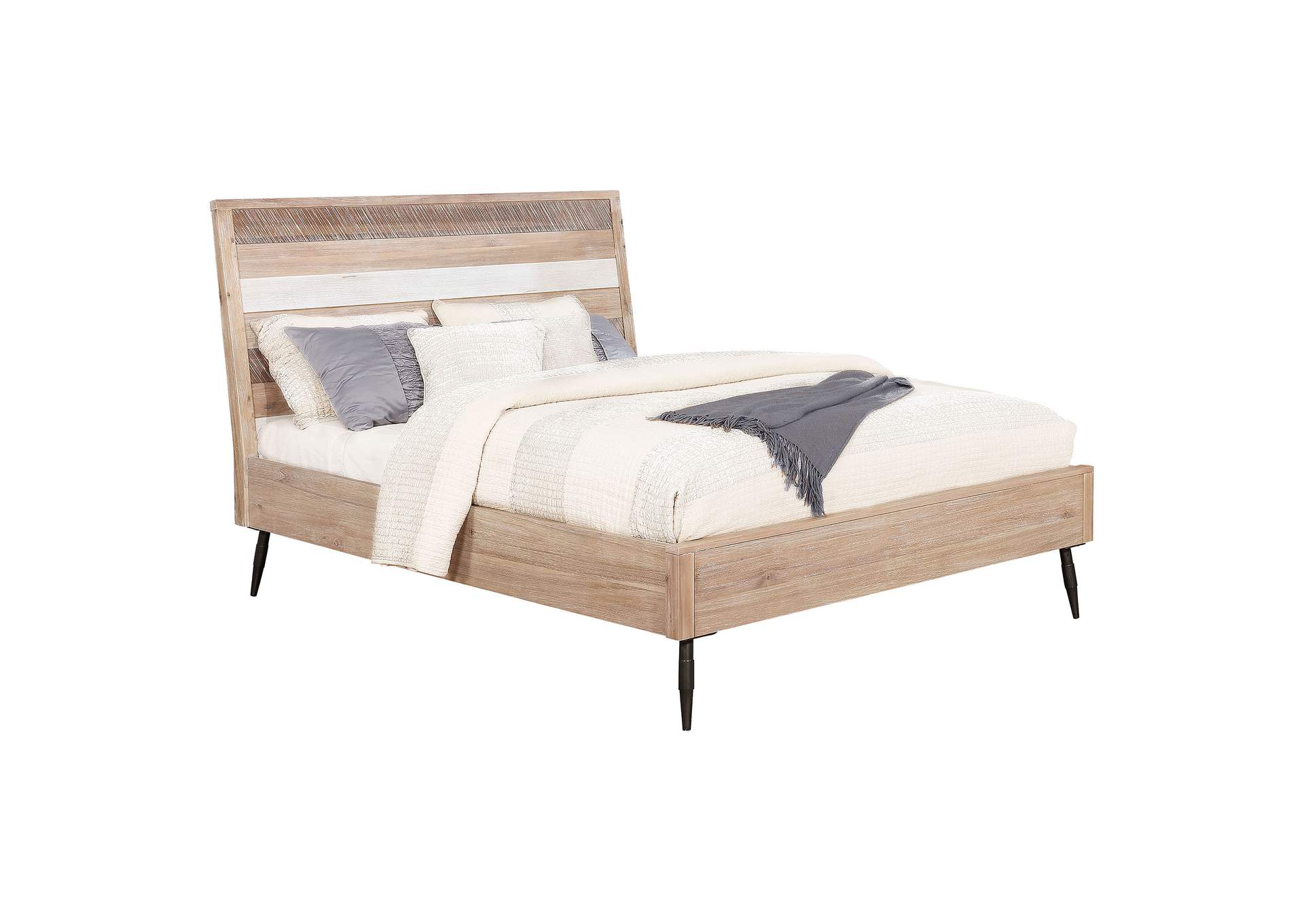 Marlow Eastern King Platform Bed Rough Sawn Multi,Coaster Furniture