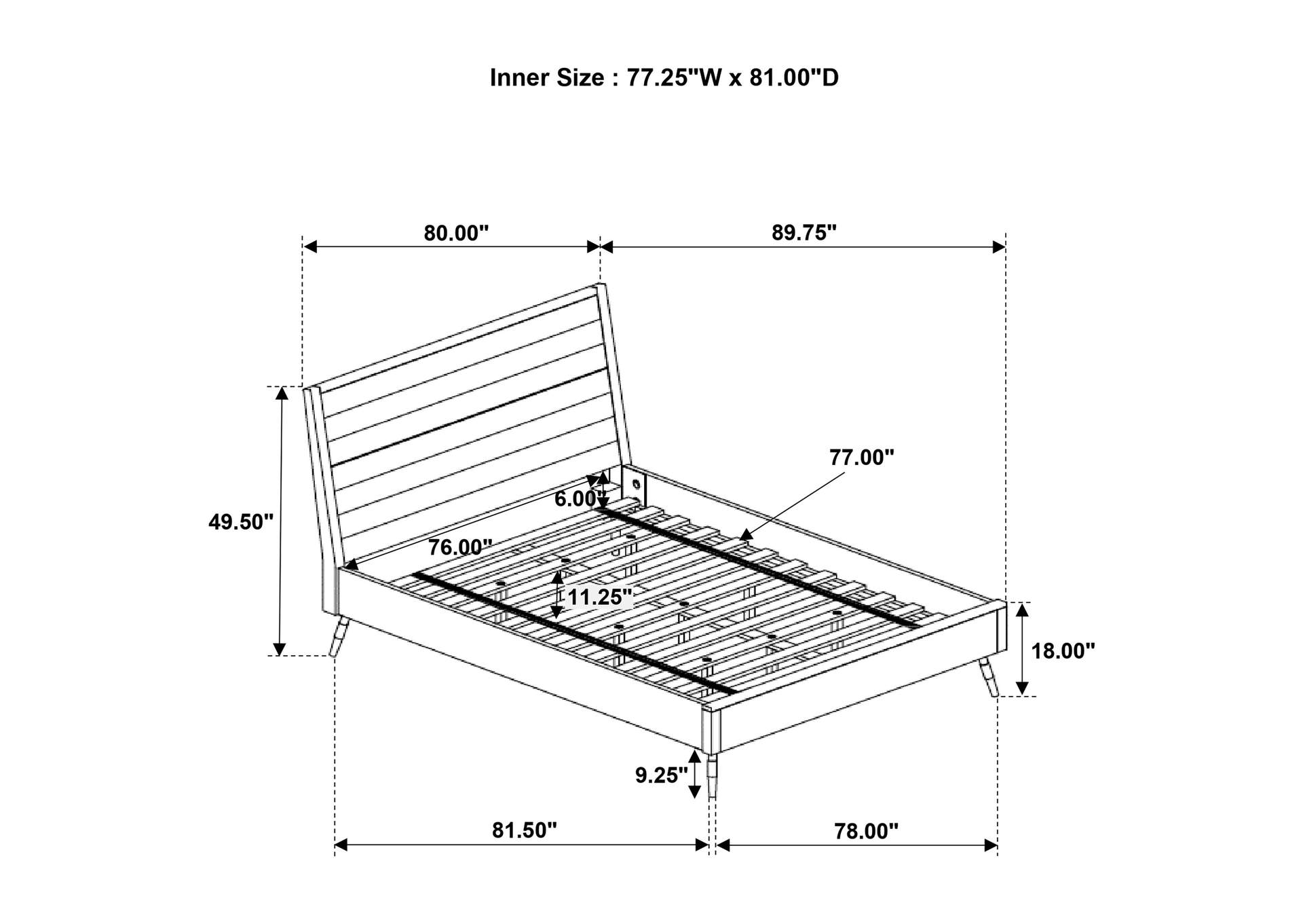 Marlow Eastern King Platform Bed Rough Sawn Multi,Coaster Furniture