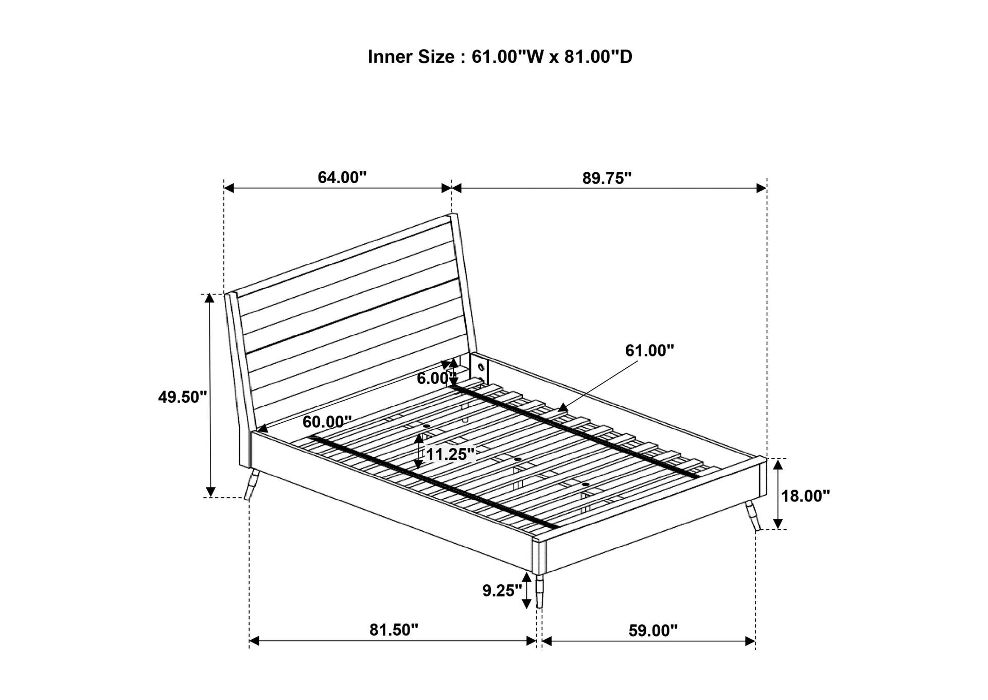 Marlow Queen Platform Bed Rough Sawn Multi,Coaster Furniture