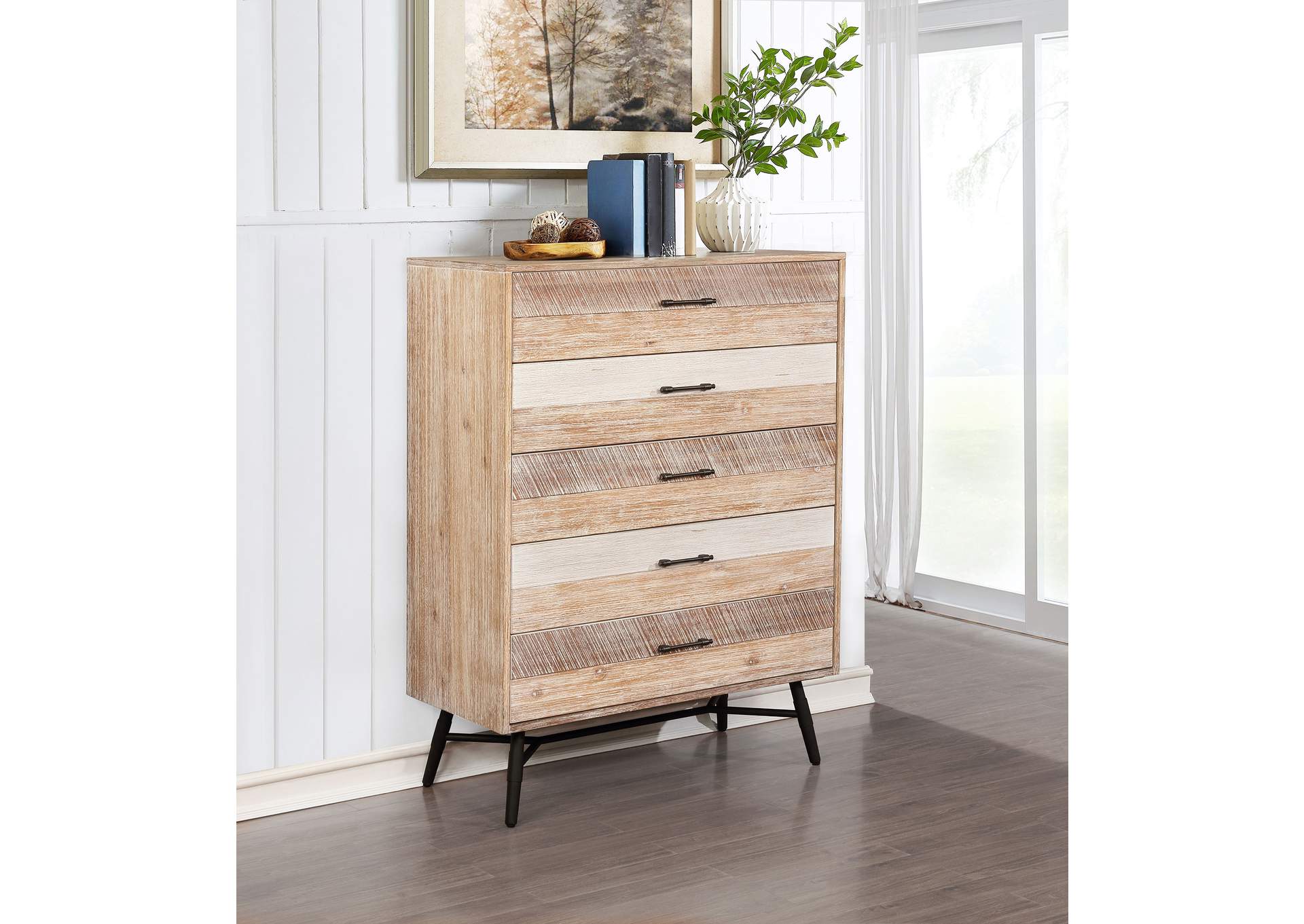 Marlow 5-drawer Chest Rough Sawn Multi,Coaster Furniture