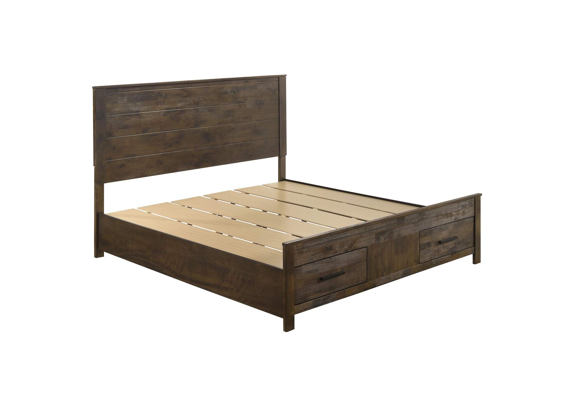 Woodmont Eastern King Storage Bed Rustic Golden Brown,Coaster Furniture