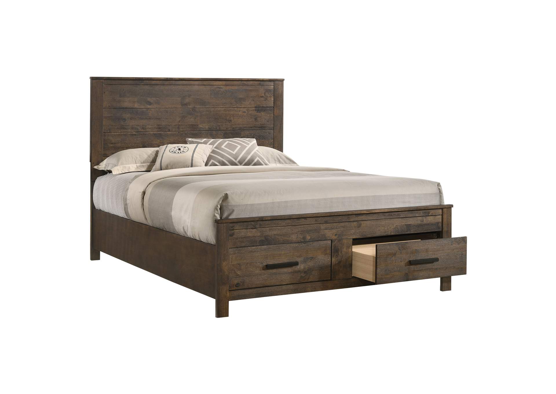 Woodmont Eastern King Storage Bed Rustic Golden Brown,Coaster Furniture