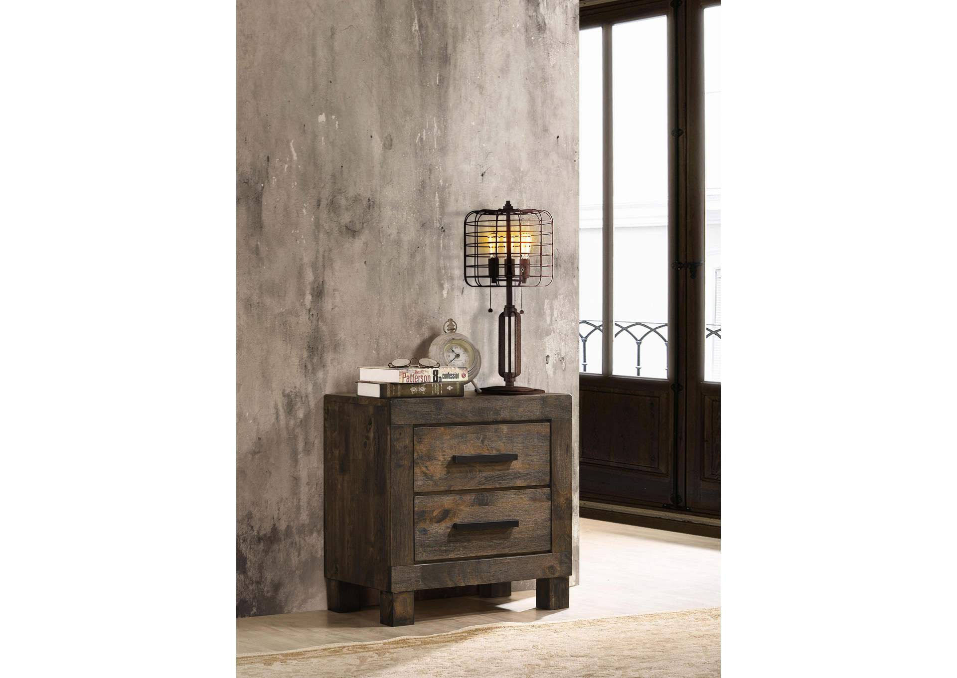 Woodmont 2-drawer Nightstand Rustic Golden Brown,Coaster Furniture