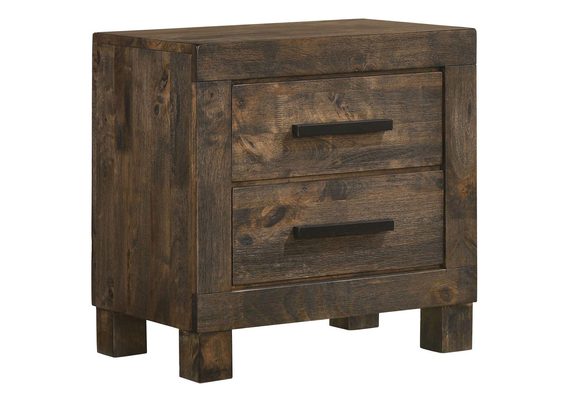 Woodmont 2-drawer Nightstand Rustic Golden Brown,Coaster Furniture