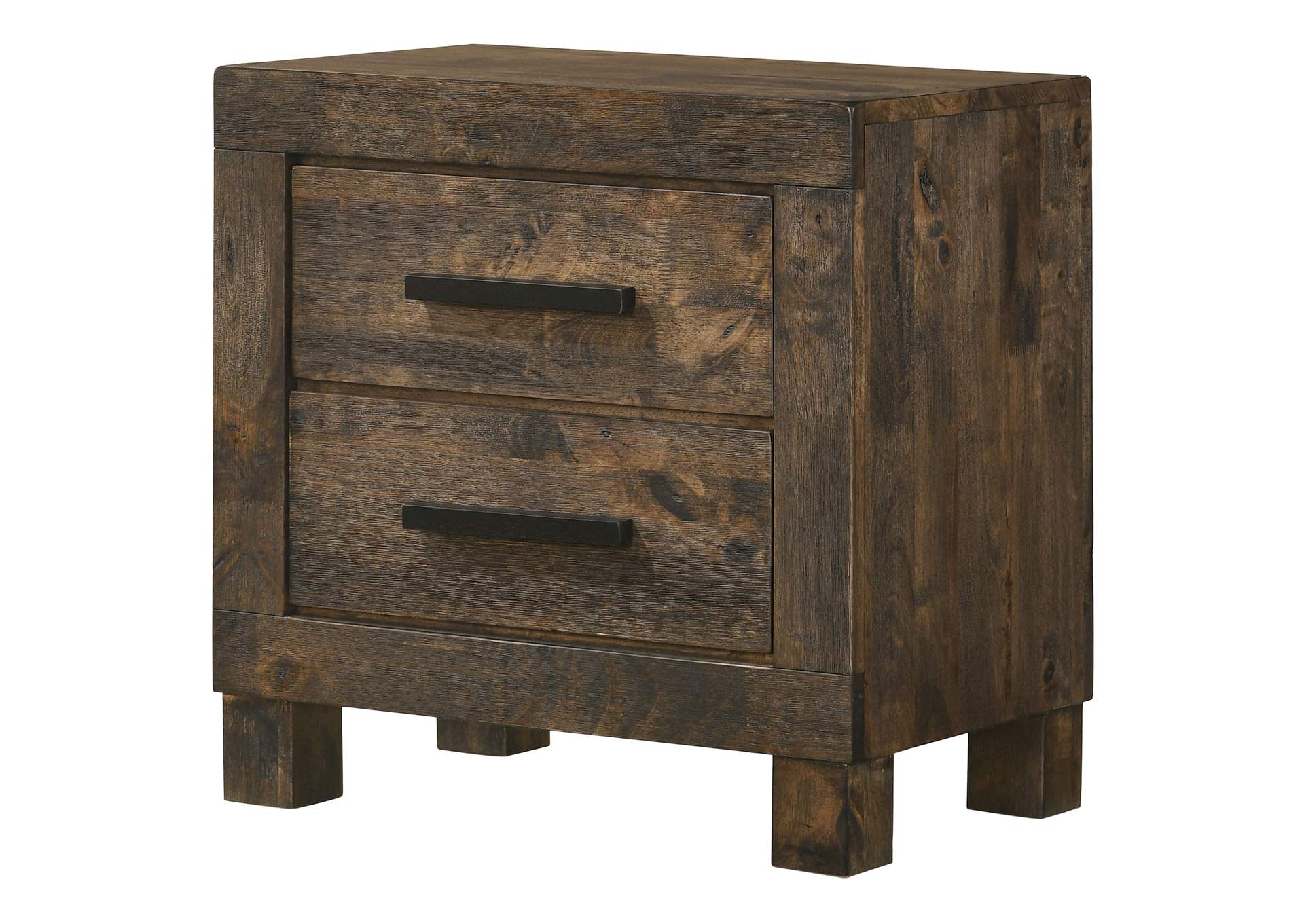 Woodmont 2-drawer Nightstand Rustic Golden Brown,Coaster Furniture