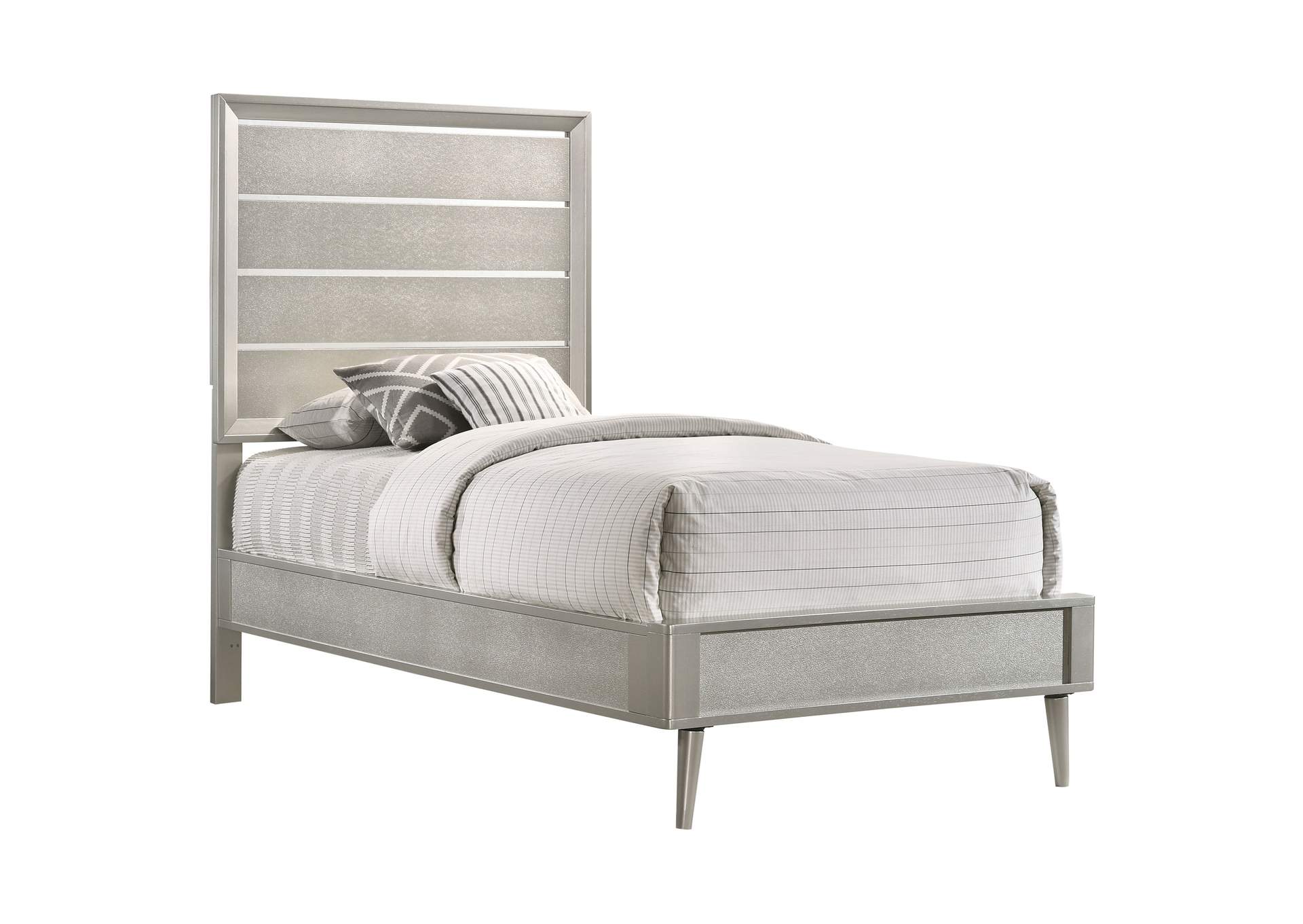 Ramon Twin Panel Bed Metallic Sterling,Coaster Furniture