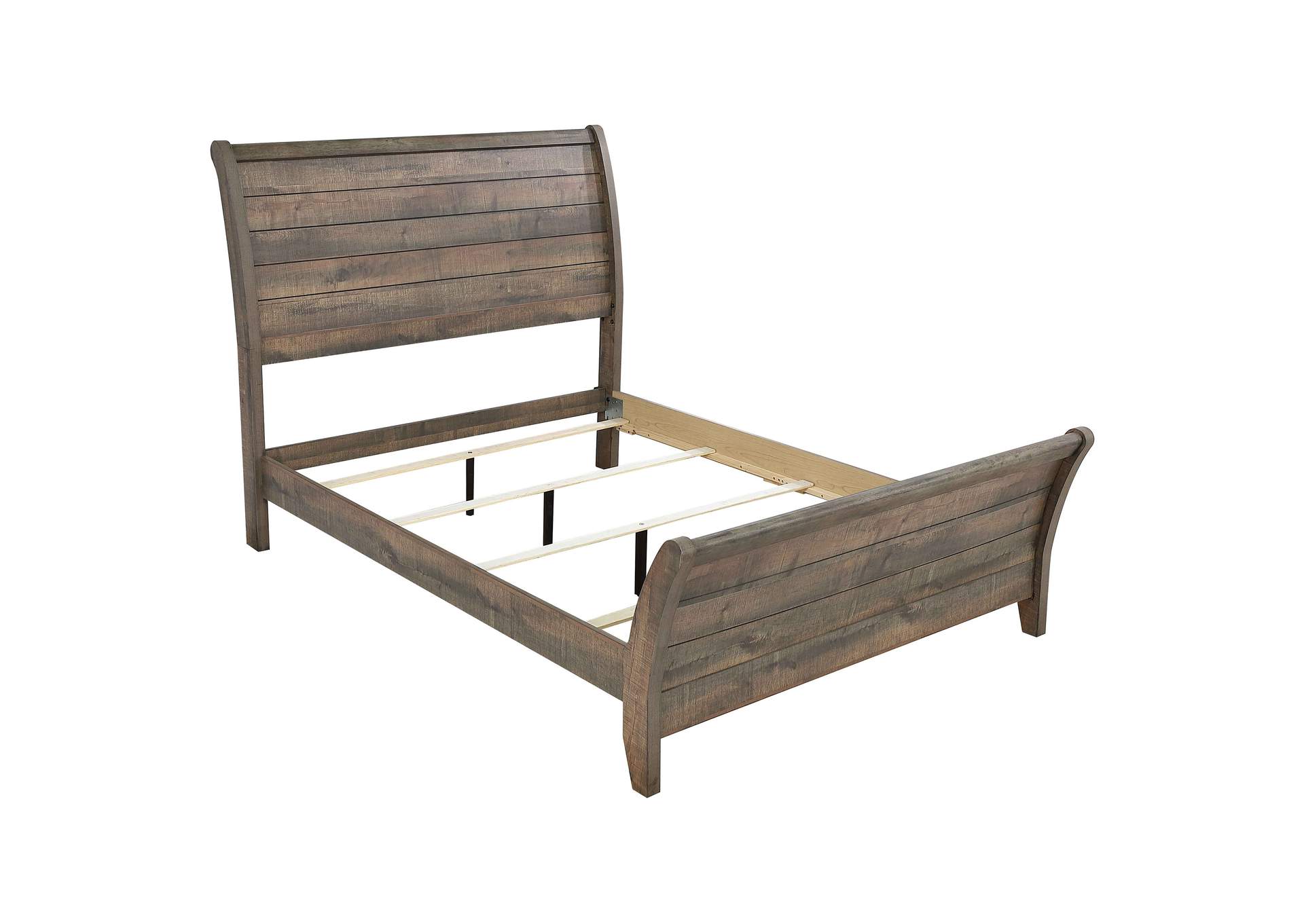 Frederick California King Sleigh Bed Weathered Oak,Coaster Furniture