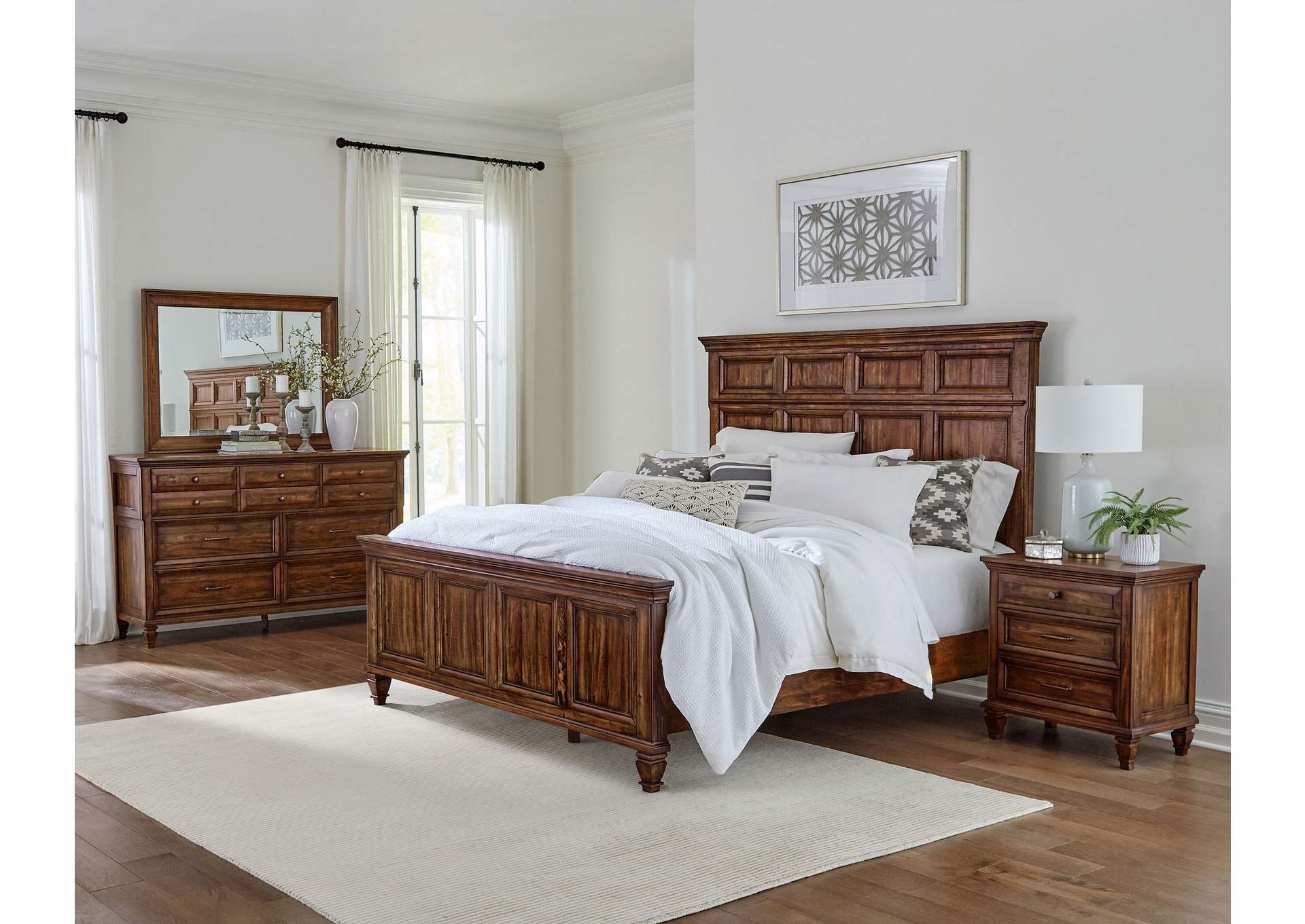 Avenue 4-piece Eastern King Bedroom Set Weathered Burnished Brown,Coaster Furniture