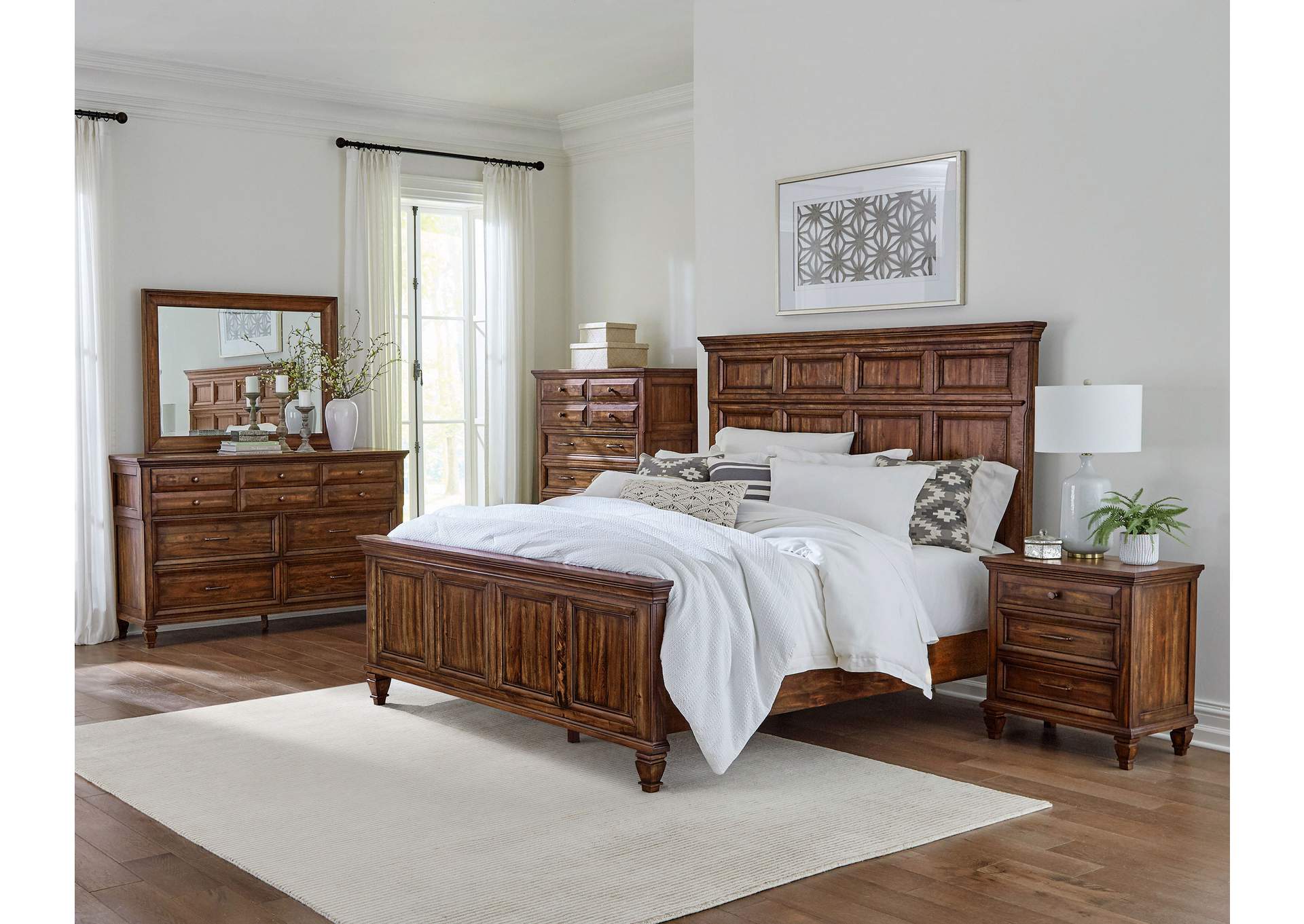 Avenue 5-piece Eastern King Bedroom Set Weathered Burnished Brown,Coaster Furniture