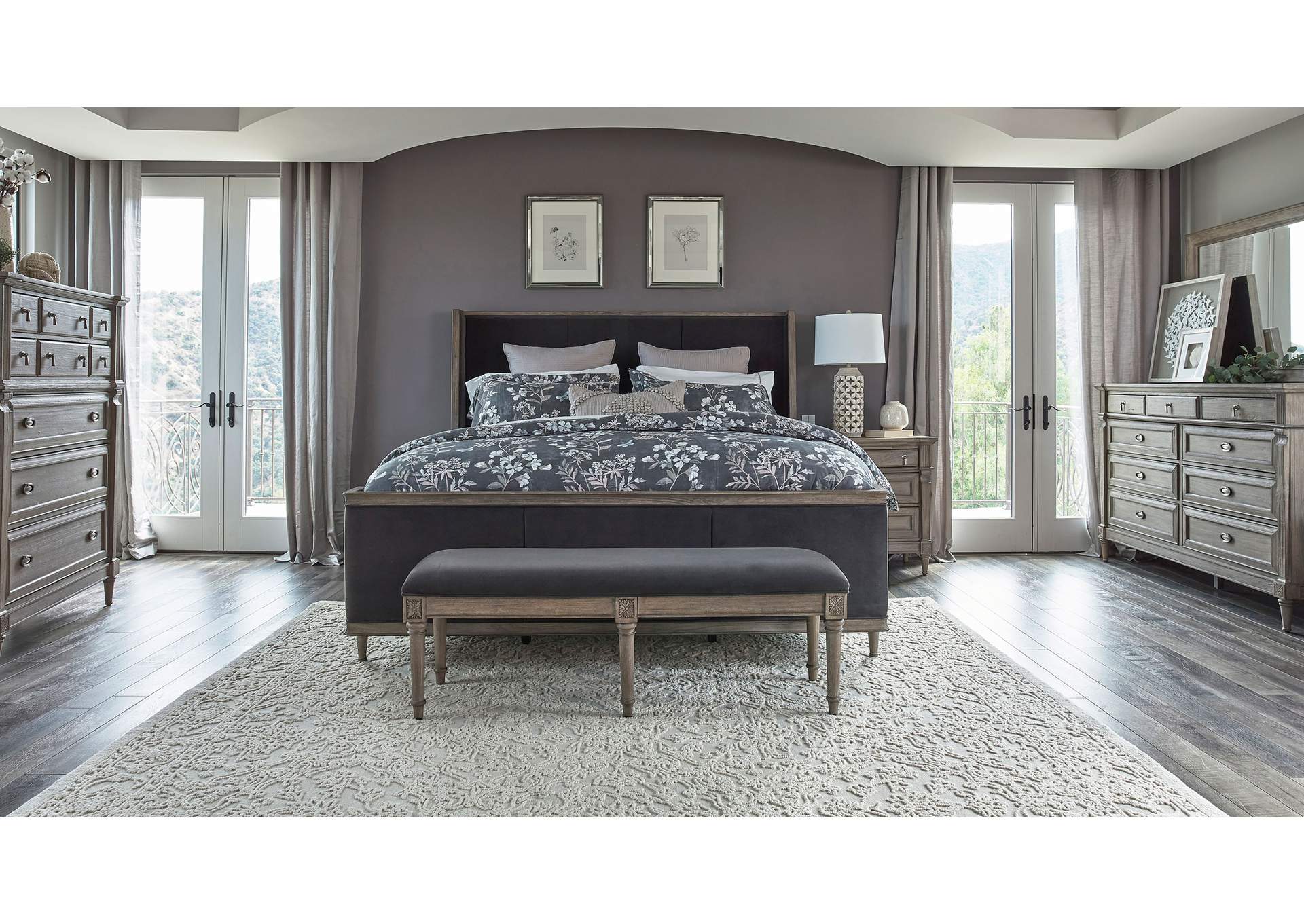 Alderwood 5-piece Eastern King Bedroom Set French Grey,Coaster Furniture
