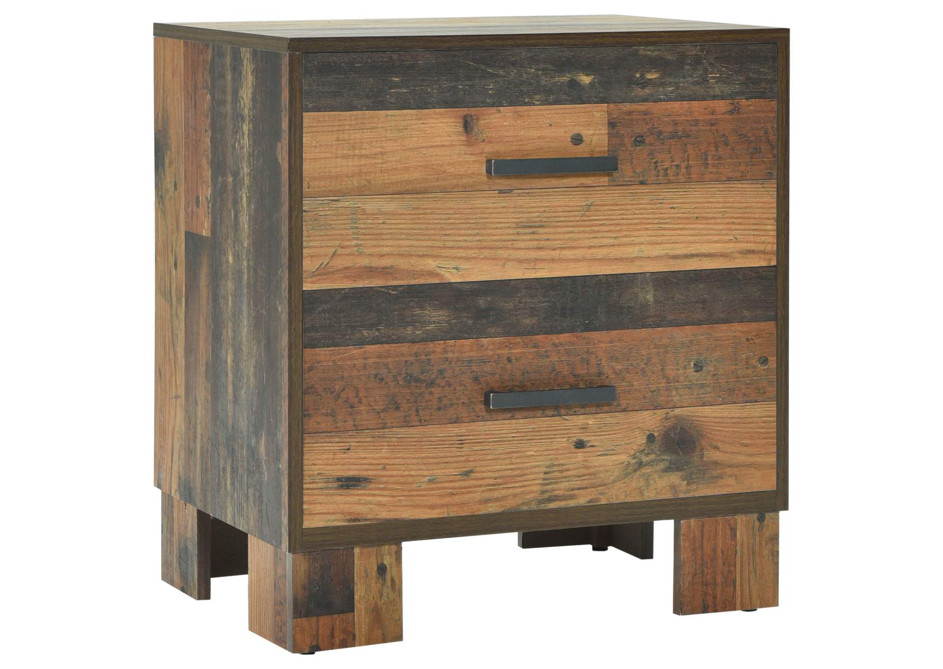 Sidney 2-drawer Nightstand Rustic Pine,Coaster Furniture