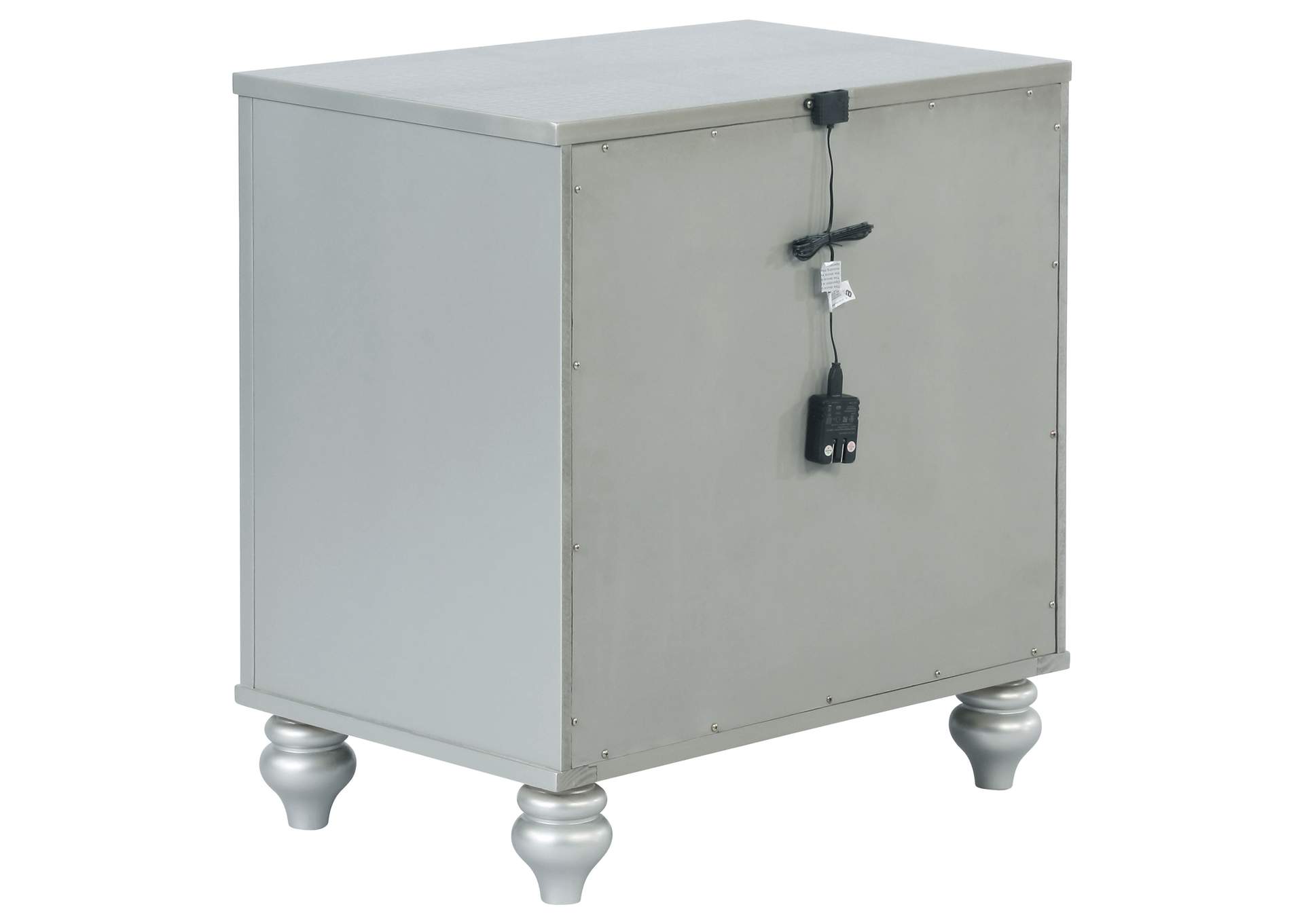 Gunnison 2-drawer Nightstand Silver Metallic,Coaster Furniture