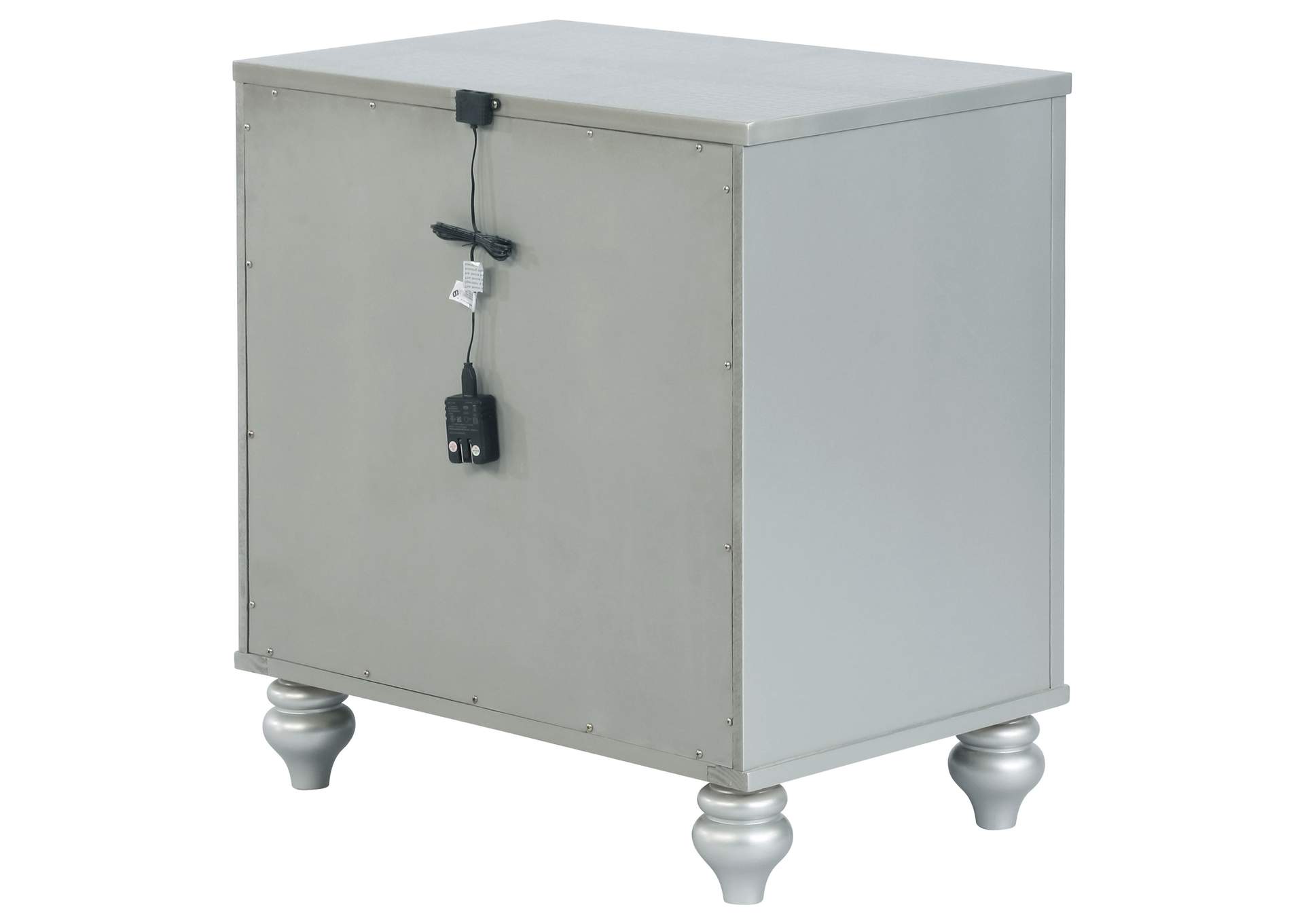 Gunnison 2-drawer Nightstand Silver Metallic,Coaster Furniture