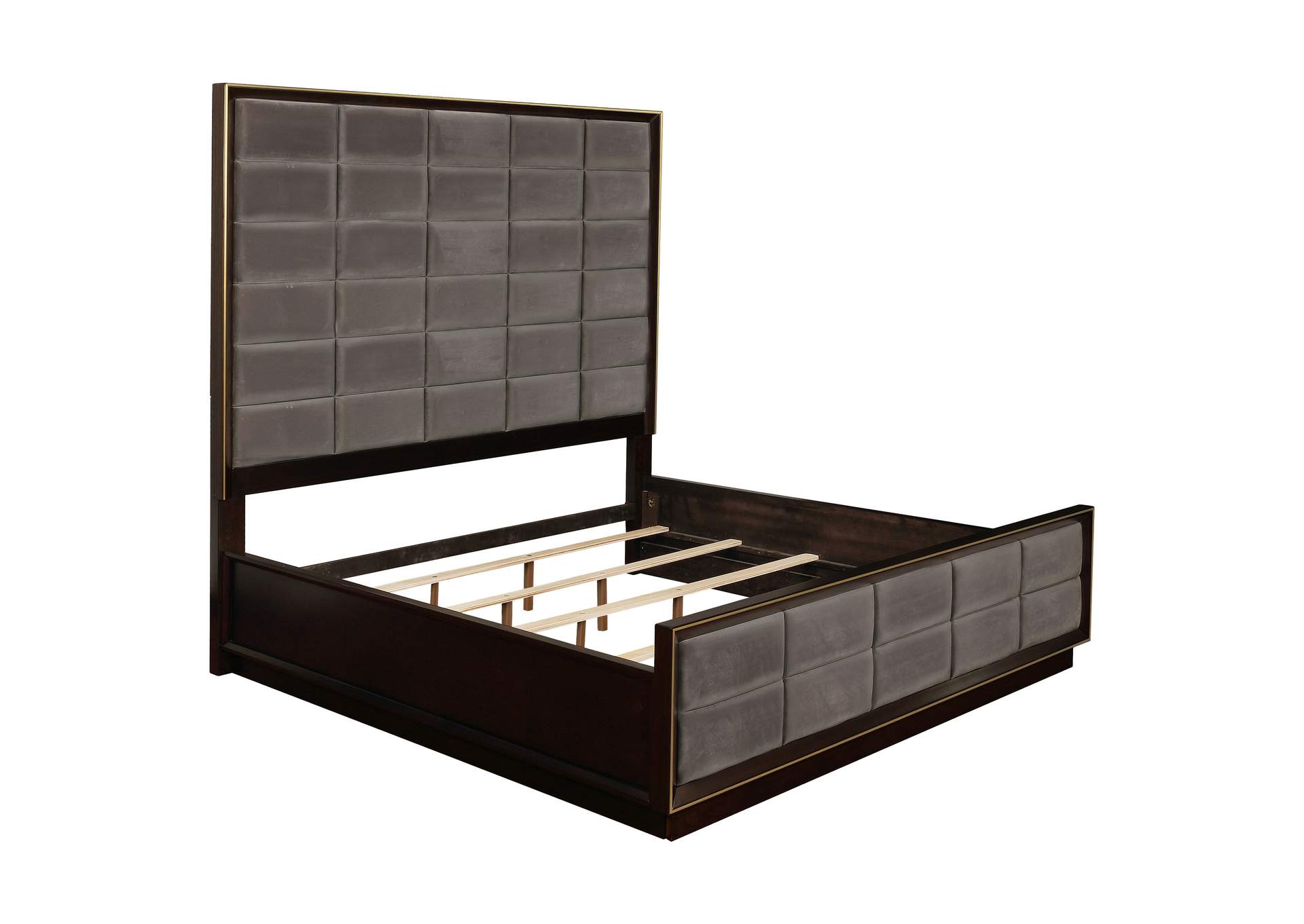 Durango 4-piece Eastern King Panel Bedroom Set Grey and Smoked Peppercorn,Coaster Furniture