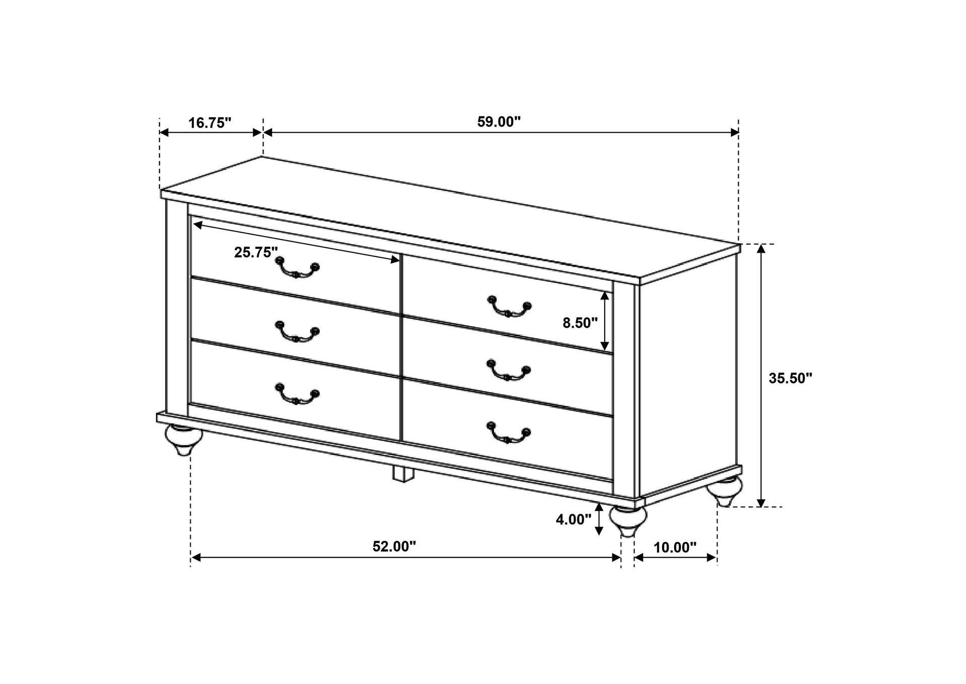 Stillwood 6-drawer Dresser Vintage Linen,Coaster Furniture