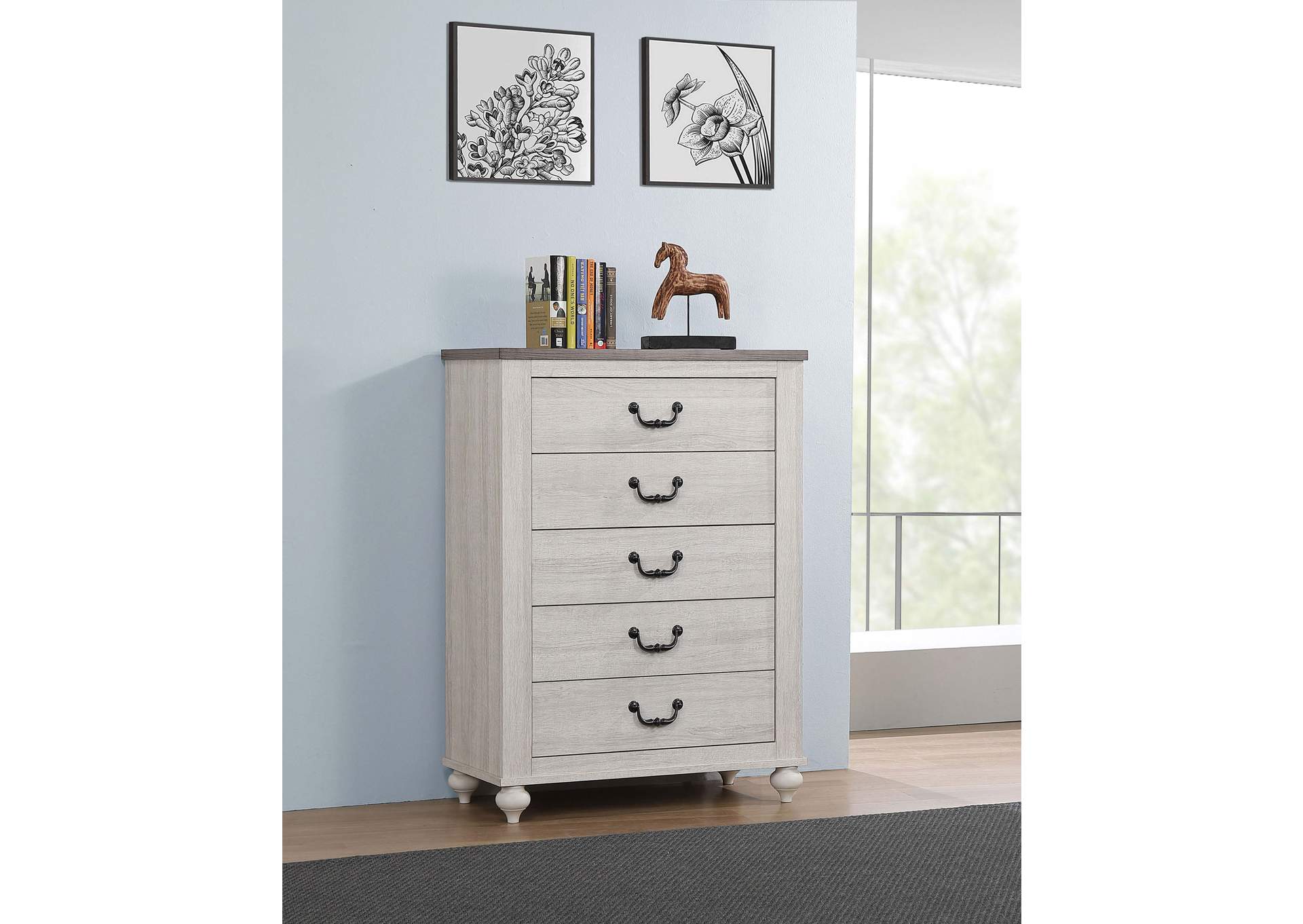 Stillwood 5-drawer Chest Vintage Linen,Coaster Furniture