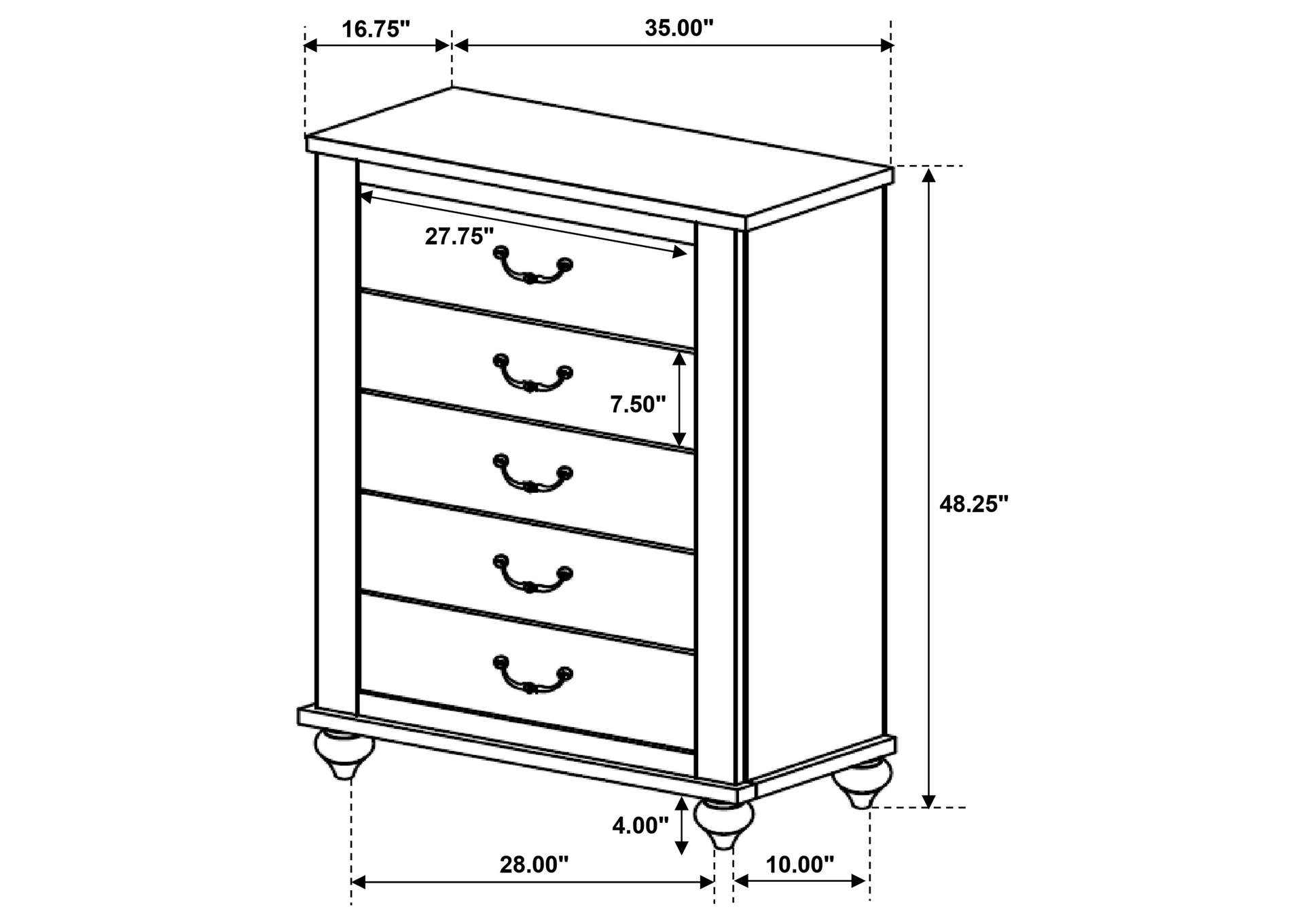 Stillwood 5-drawer Chest Vintage Linen,Coaster Furniture