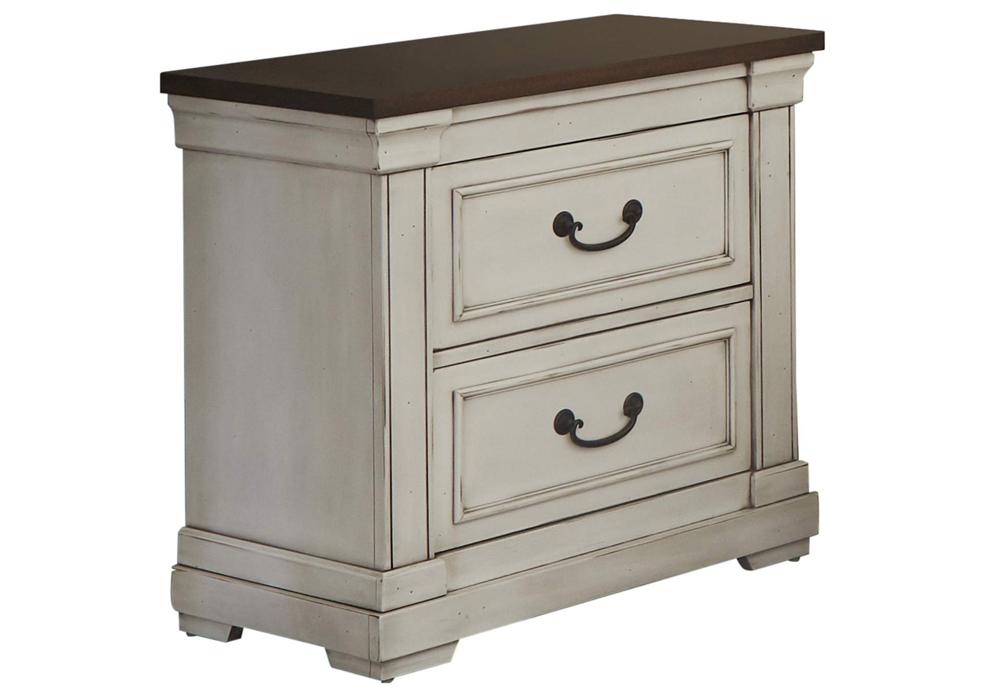 Hillcrest 2-drawer Nightstand Dark Rum and White,Coaster Furniture